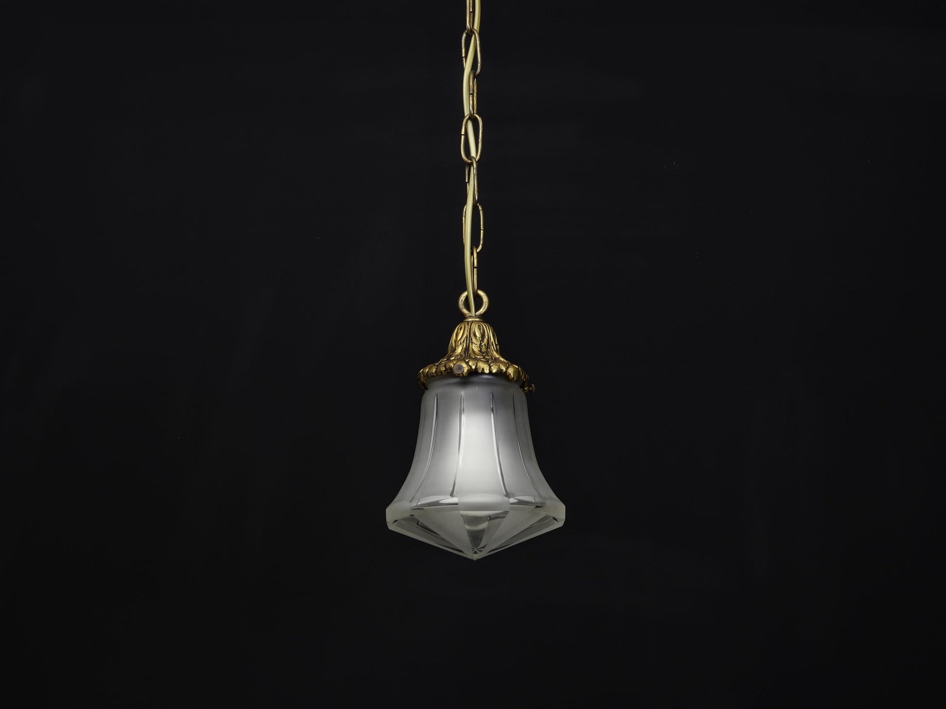 Antique glass Pendant Light| Entryway Lighting Fixture| Brass Pendant Light- Vintage Home Decor