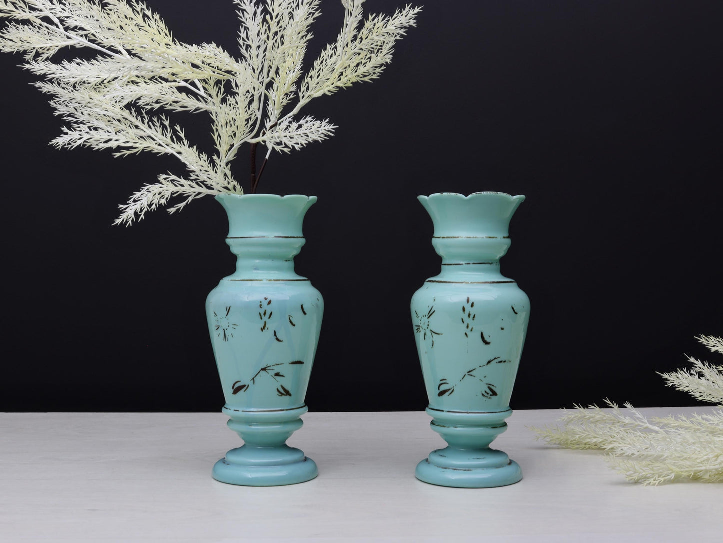Antique Opaline Vases | Decorative Vase-Vintage Home Decorative | Antique Glass Vases