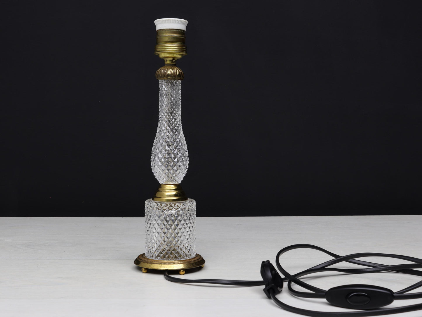 French Antique Table Lamp | Unique Crystal Lamp- Vintage Home Decor