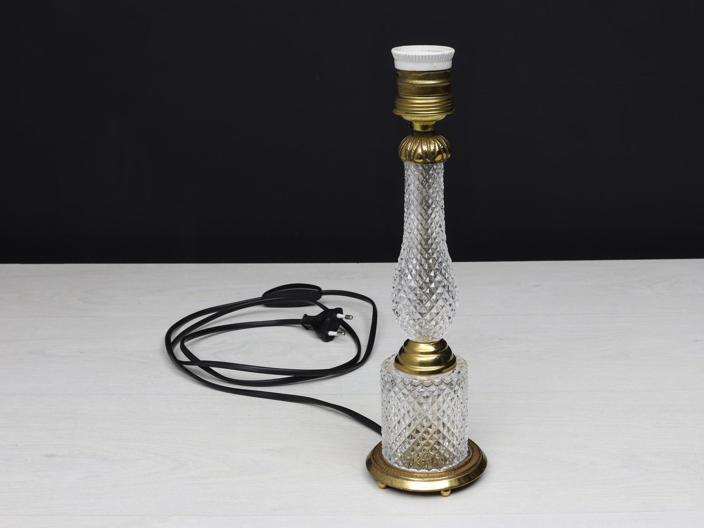 French Antique Table Lamp | Unique Crystal Lamp- Vintage Home Decor