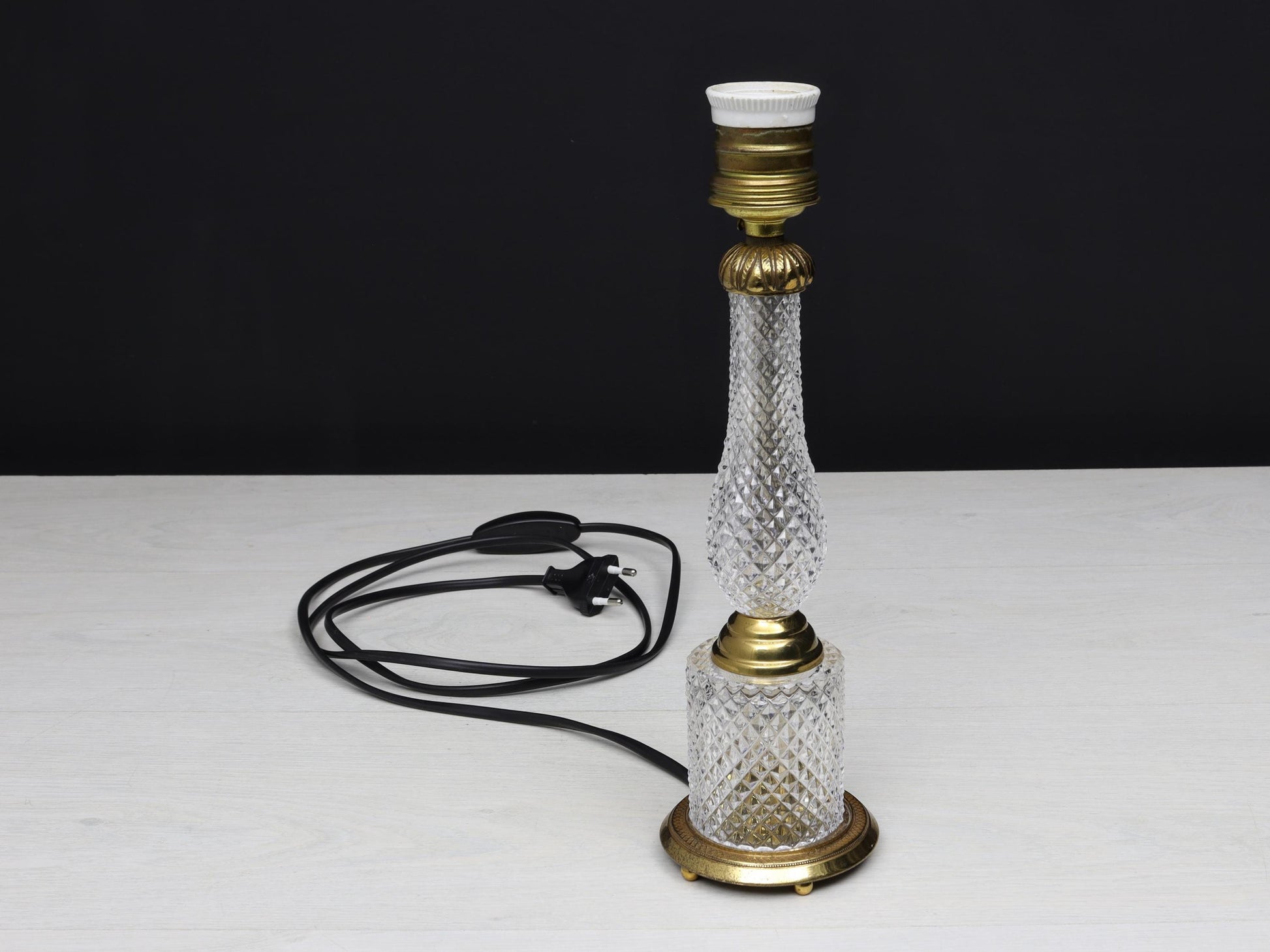 French Antique Table Lamp | Unique Crystal Lamp- Vintage Home Decor