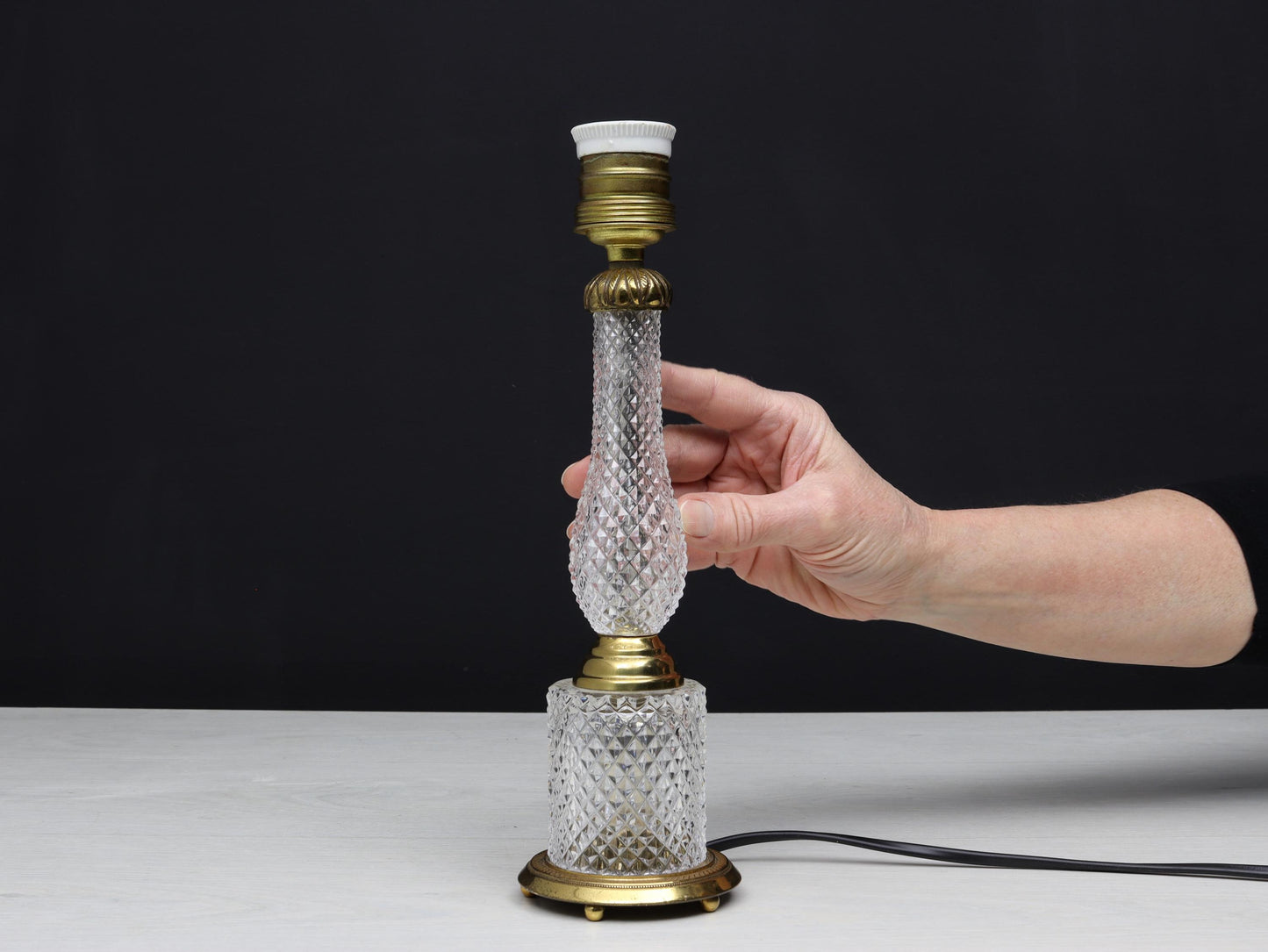 French Antique Table Lamp | Unique Crystal Lamp- Vintage Home Decor