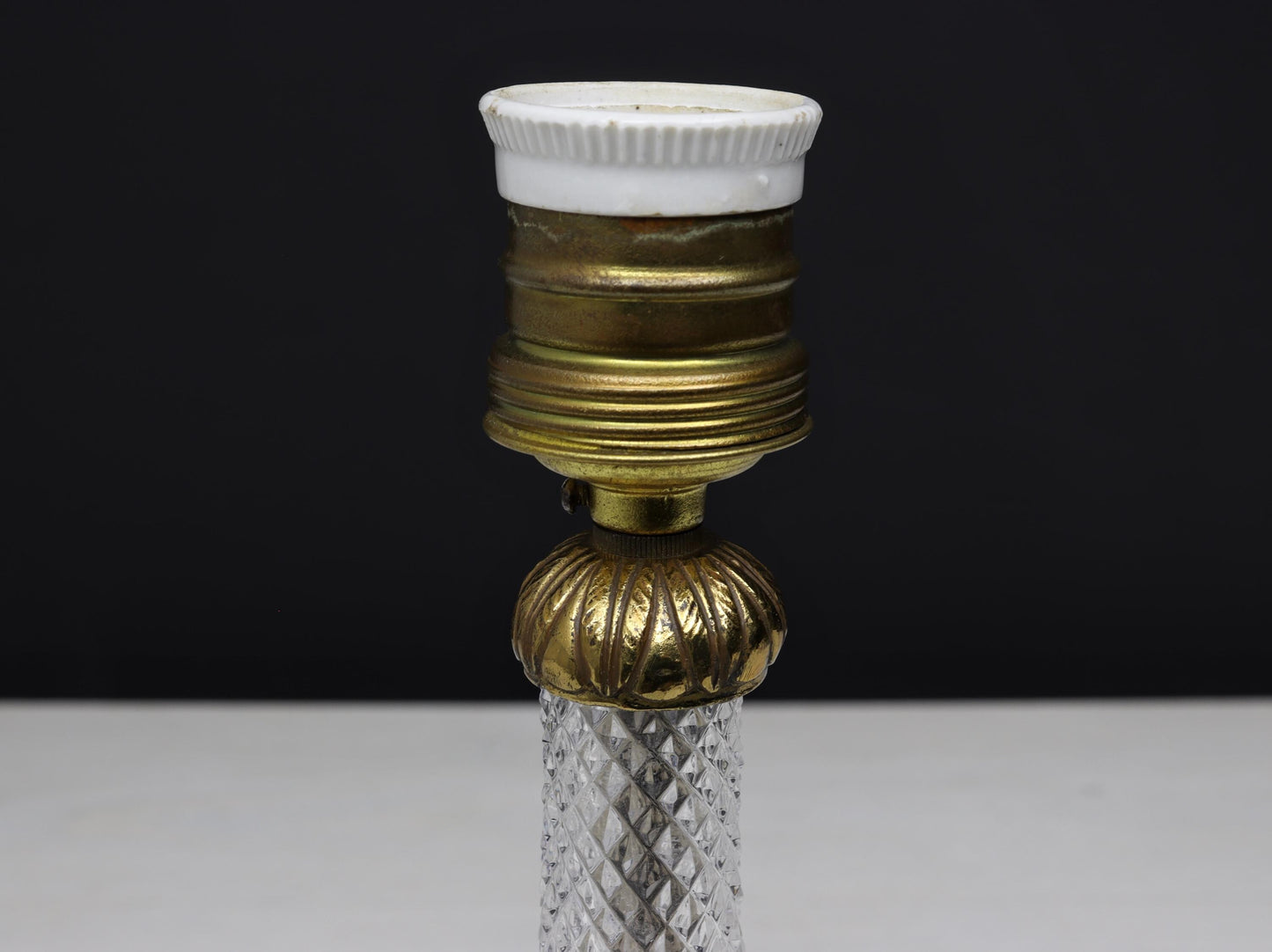 French Antique Table Lamp | Unique Crystal Lamp- Vintage Home Decor