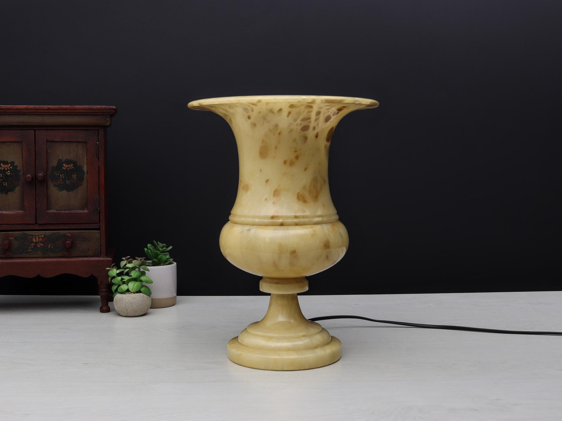 Alabaster Lamp- Unique Vintage Table Lamp | Bedside Accent Lamp | Vintage Home Decor