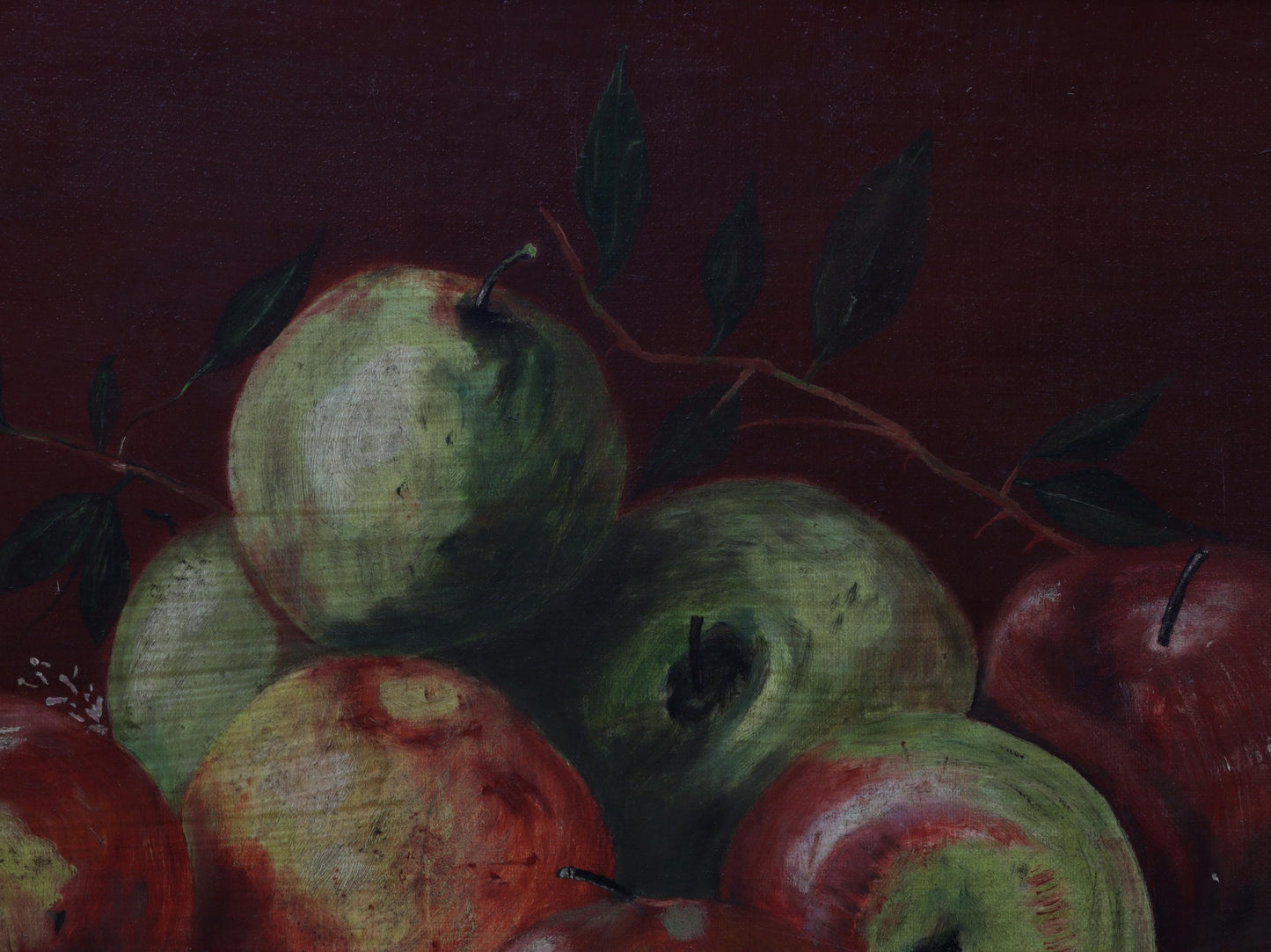 Original Artwork Fruit Painting - Still-Life Apple Painting | European Art, Unique Gift Ideas, Vintage Home Decor