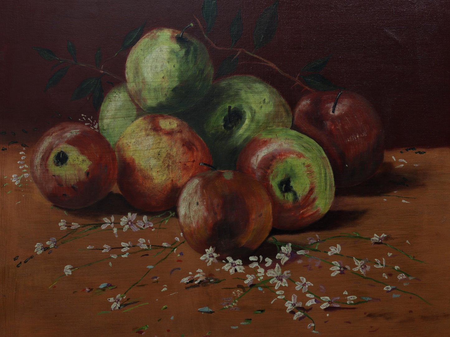 Original Artwork Fruit Painting - Still-Life Apple Painting | European Art, Unique Gift Ideas, Vintage Home Decor