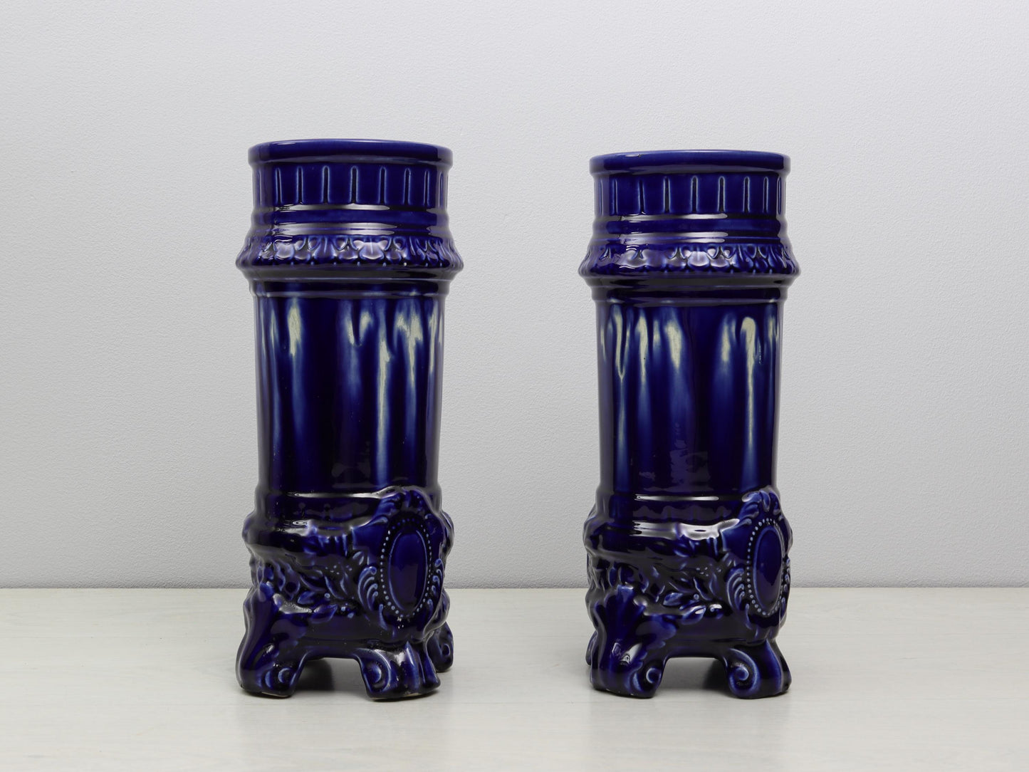 French Antique Cobalt Blue Vases | Unique Gift Ideas -Antique Vases | Vintage Home Decor-Decorative Vases