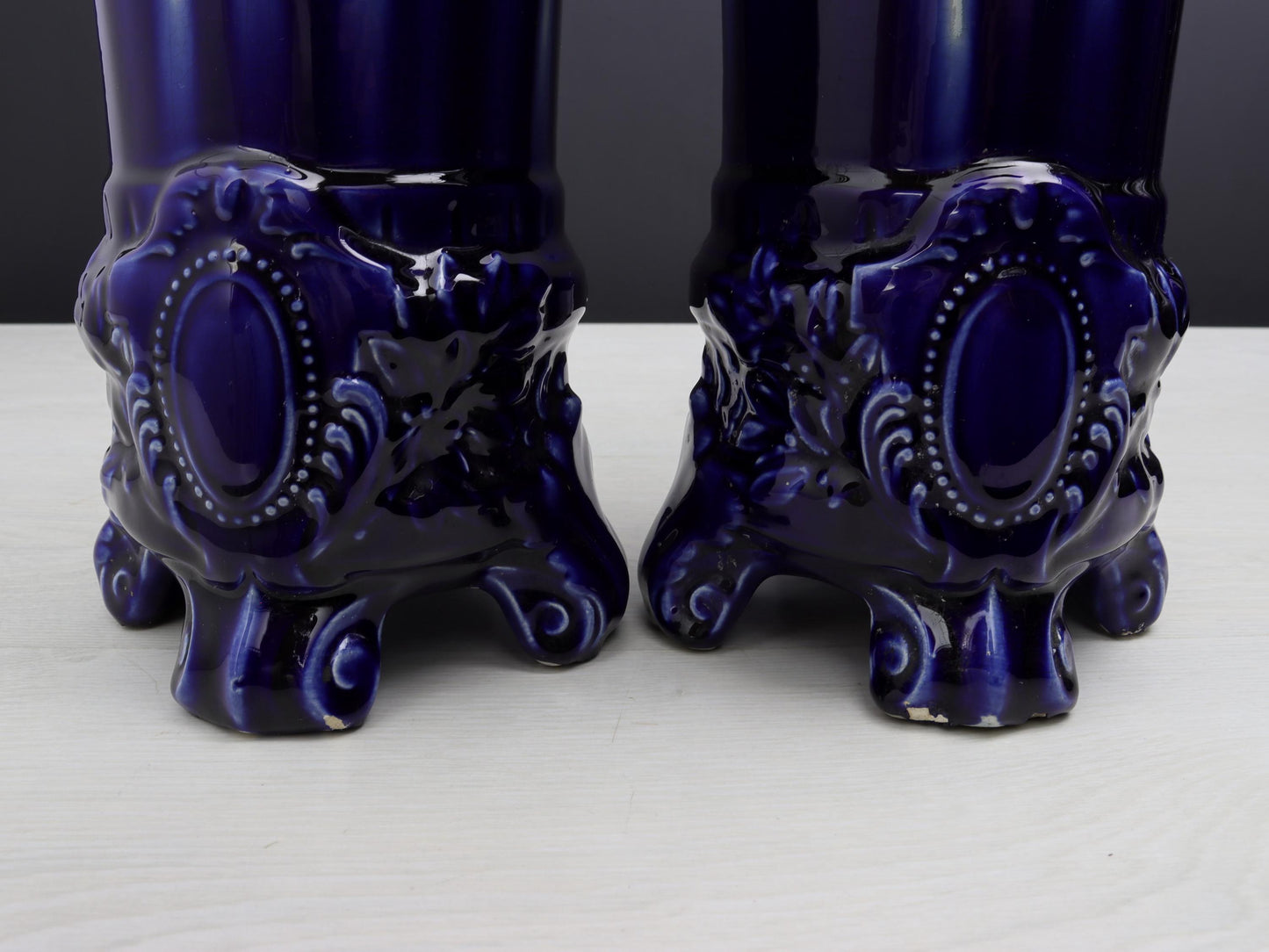 French Antique Cobalt Blue Vases | Unique Gift Ideas -Antique Vases | Vintage Home Decor-Decorative Vases
