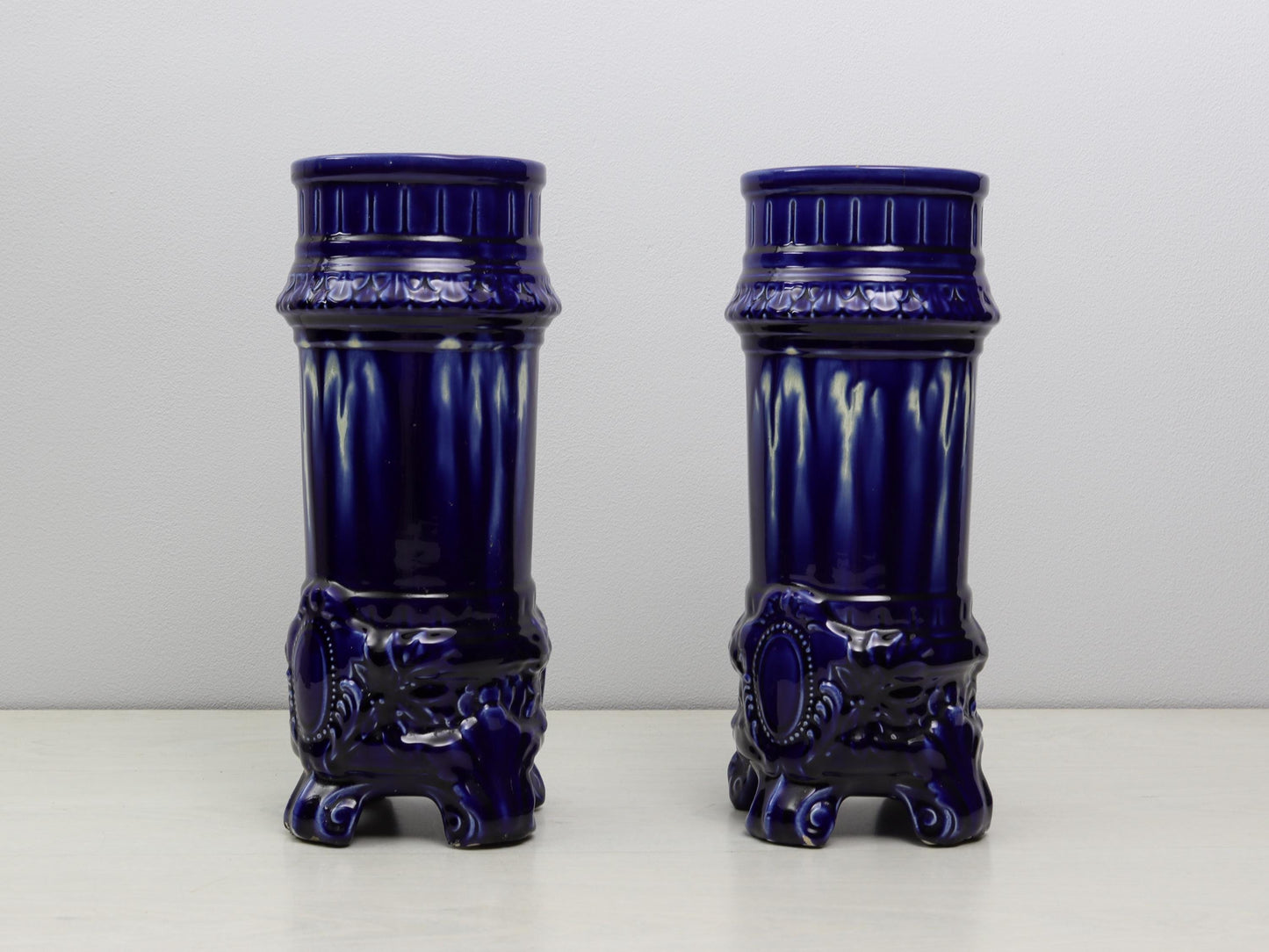 French Antique Cobalt Blue Vases | Unique Gift Ideas -Antique Vases | Vintage Home Decor-Decorative Vases