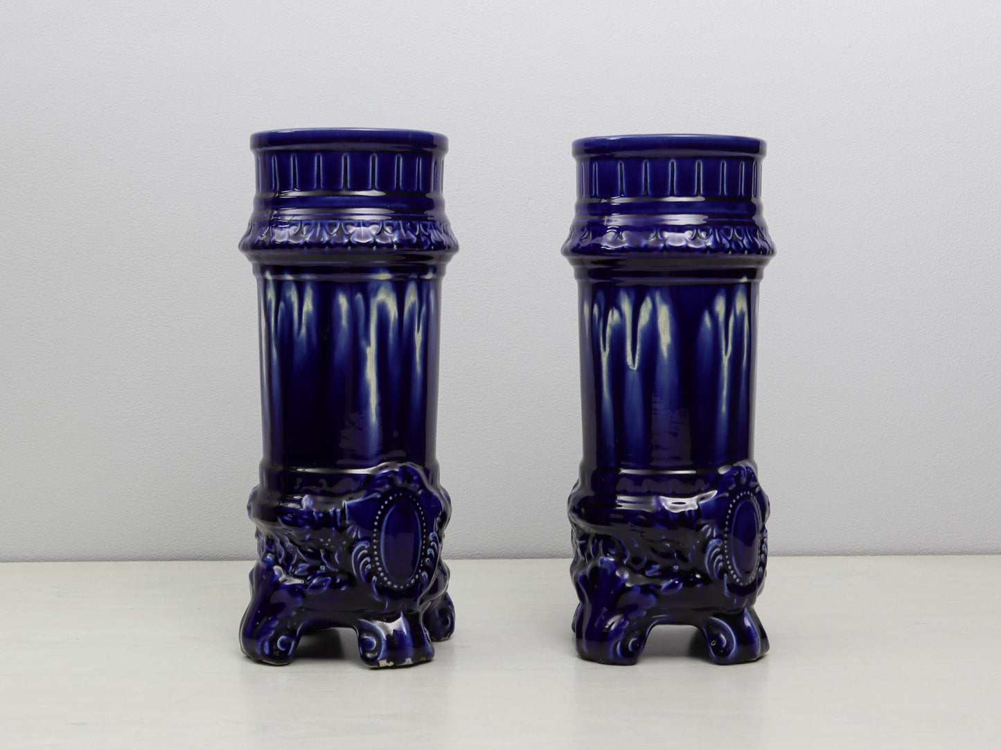 French Antique Cobalt Blue Vases | Unique Gift Ideas -Antique Vases | Vintage Home Decor-Decorative Vases