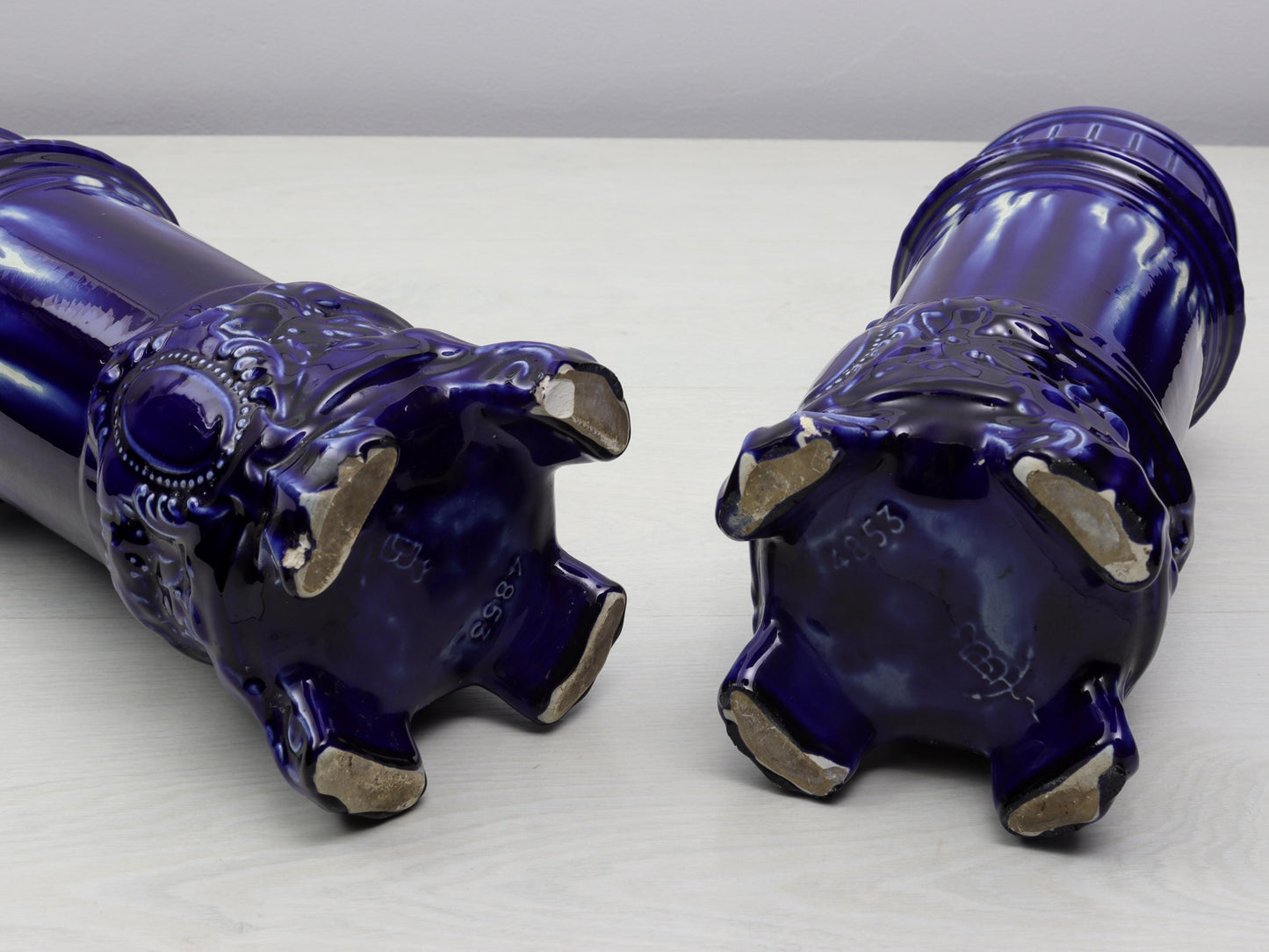 French Antique Cobalt Blue Vases | Unique Gift Ideas -Antique Vases | Vintage Home Decor-Decorative Vases