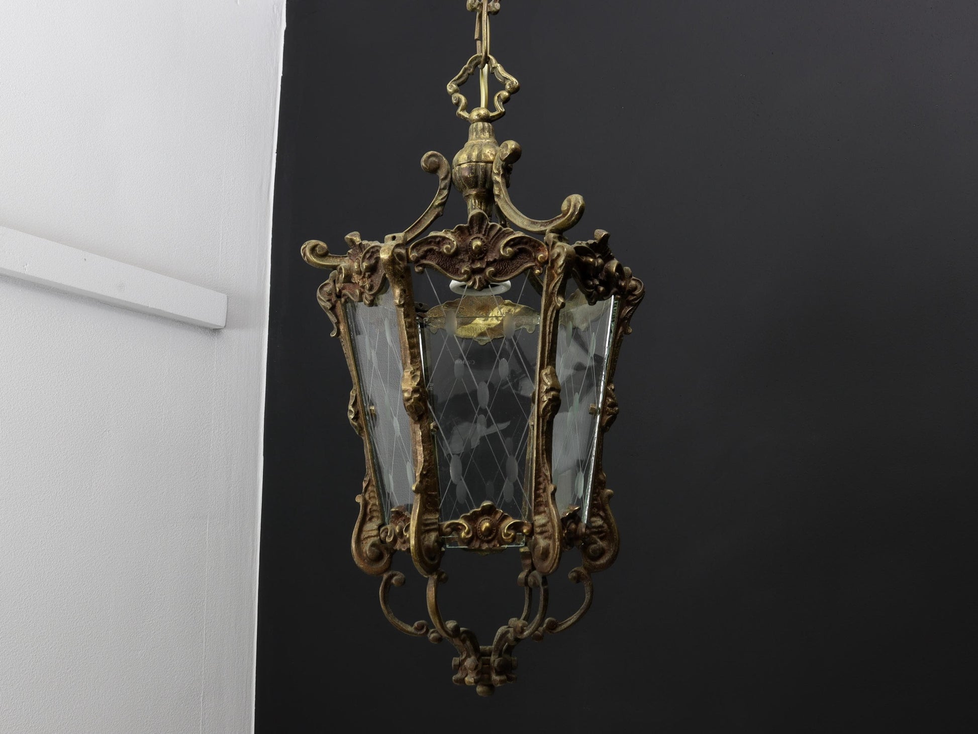 Antique Lighting-Brass Pendant Light | Entryway Lighting-Vintage Home Decor | Glass Pendant Lighting-Hanging Light | Unique Gift Ideas