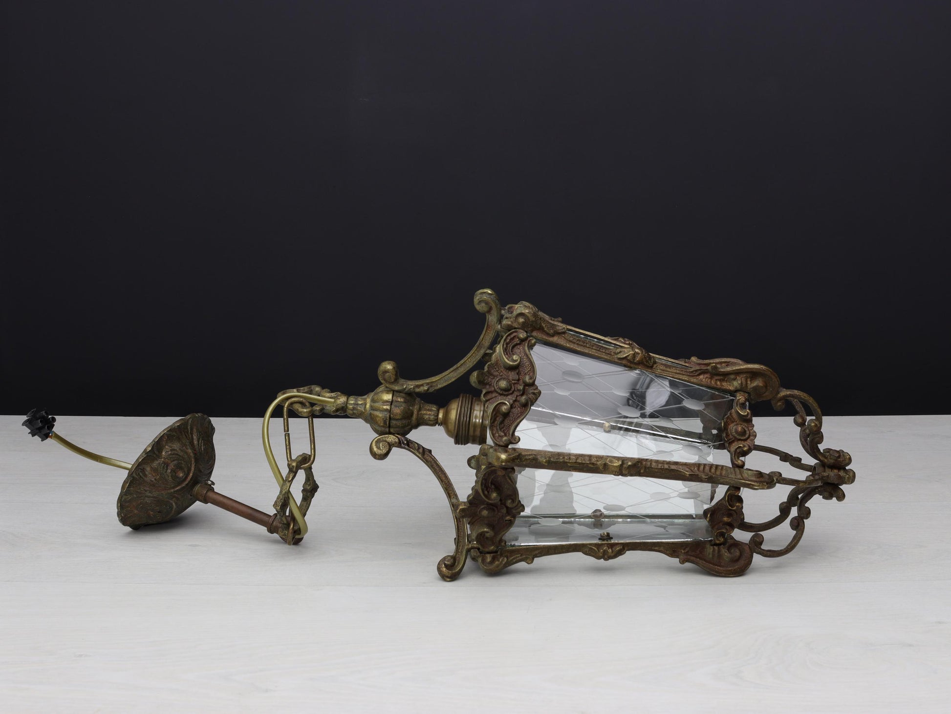 Antique Lighting-Brass Pendant Light | Entryway Lighting-Vintage Home Decor | Glass Pendant Lighting-Hanging Light | Unique Gift Ideas