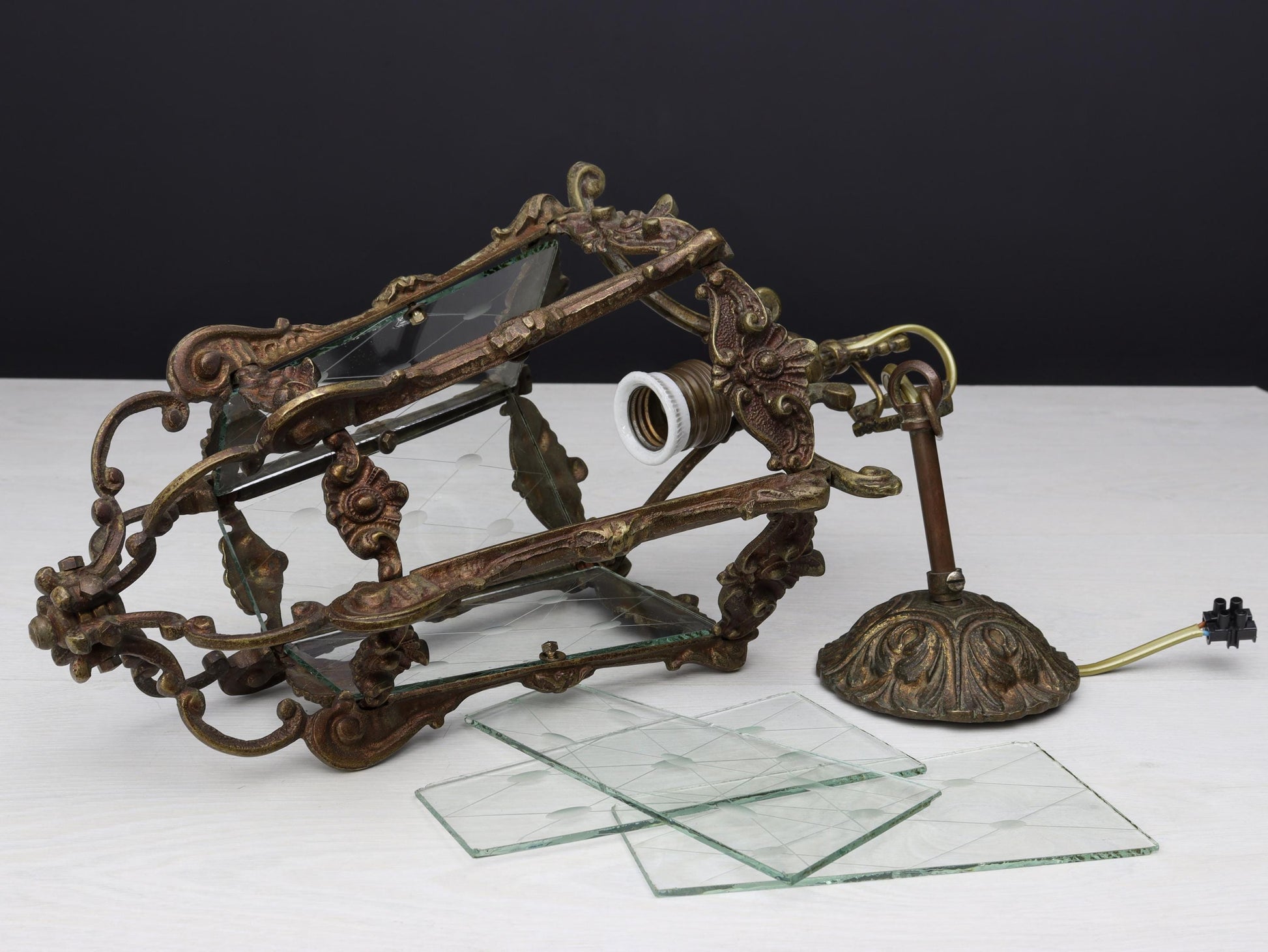 Antique Lighting-Brass Pendant Light | Entryway Lighting-Vintage Home Decor | Glass Pendant Lighting-Hanging Light | Unique Gift Ideas