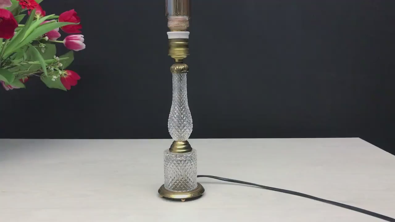 French Antique Table Lamp | Unique Crystal Lamp- Vintage Home Decor
