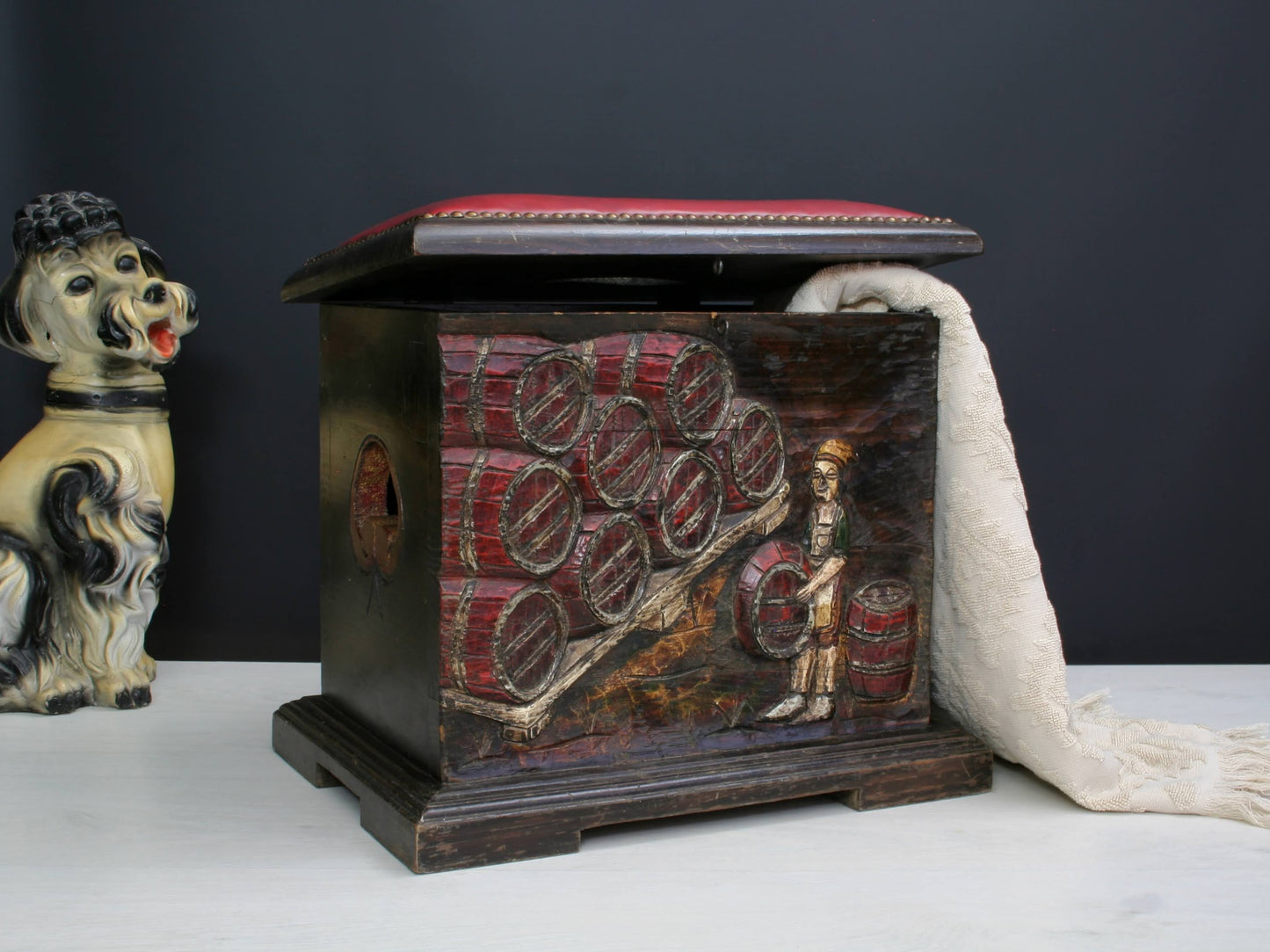 Rare vintage storage bench or suggestion box from Europe
