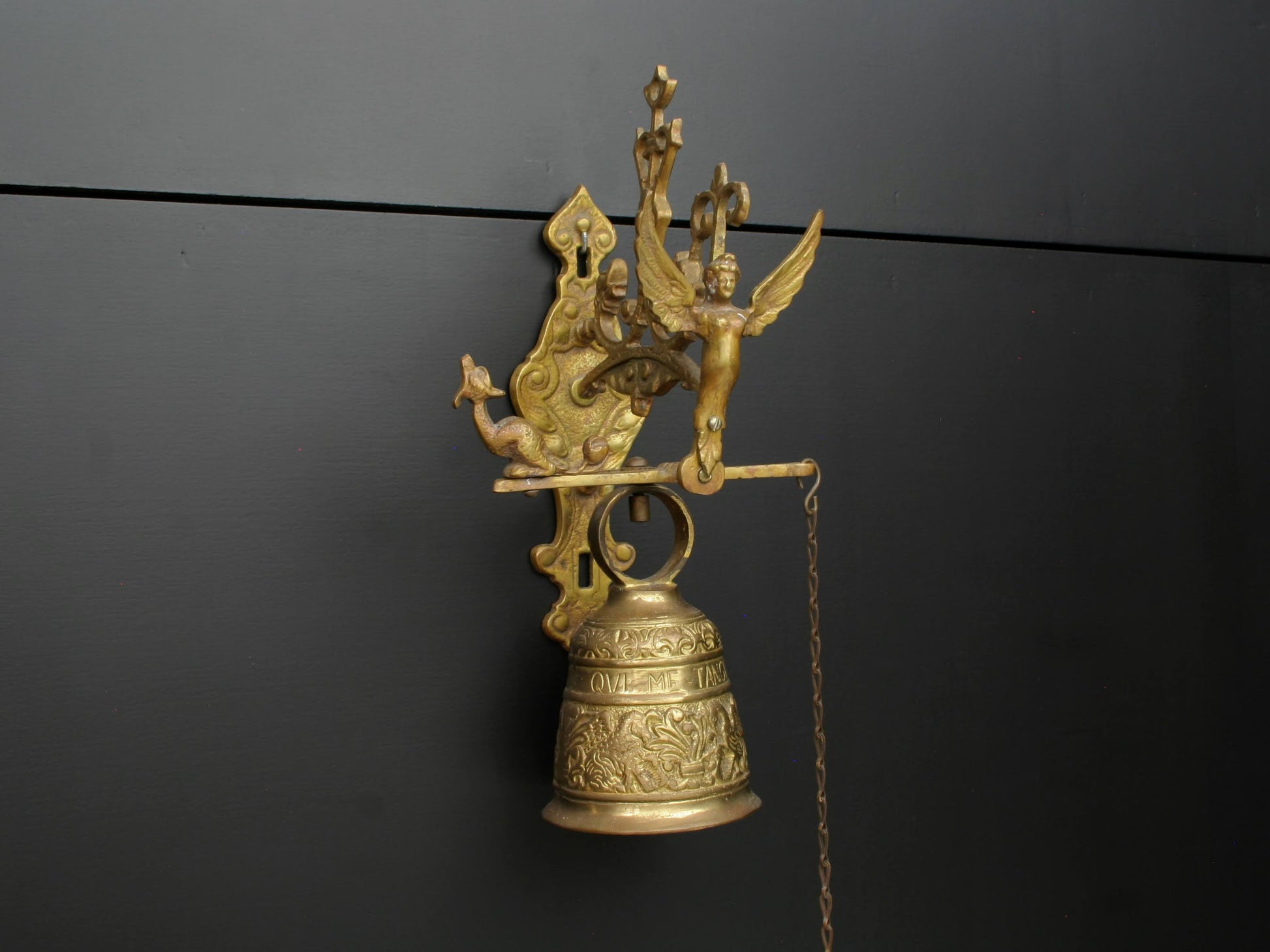 wall mounted bell - large bronze or brass bell from Belgium monastery