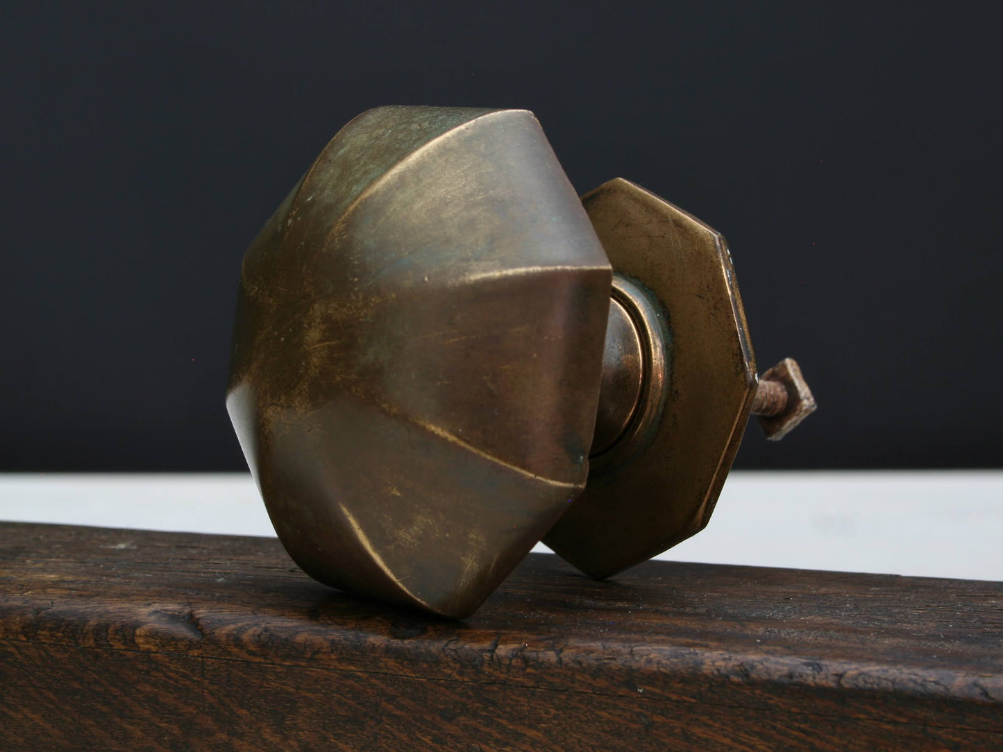 Antique Bronze Door Pull | Round Octagonal Door Hardware