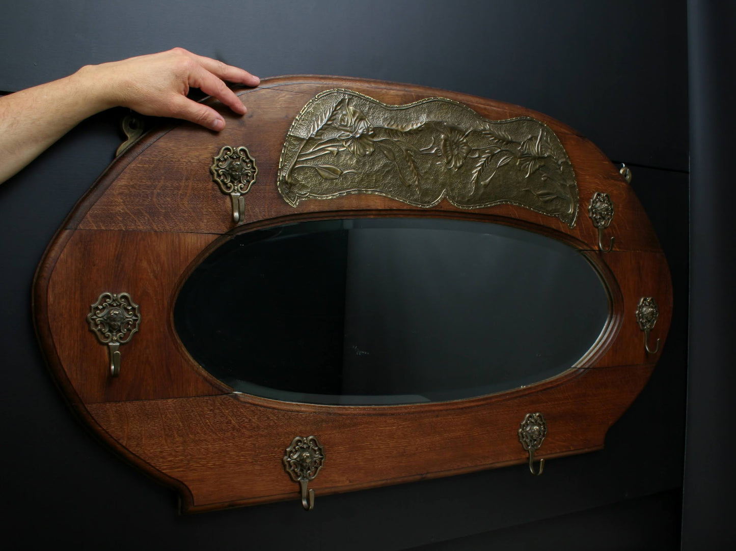 Vintage Mirror Wall Coat Rack