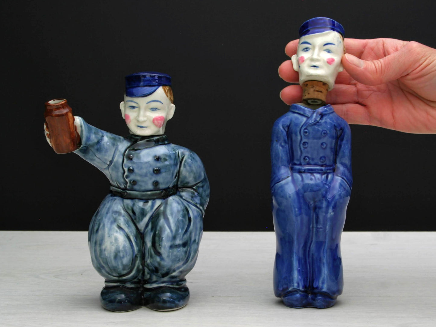 Rare Figurine Decanter Set