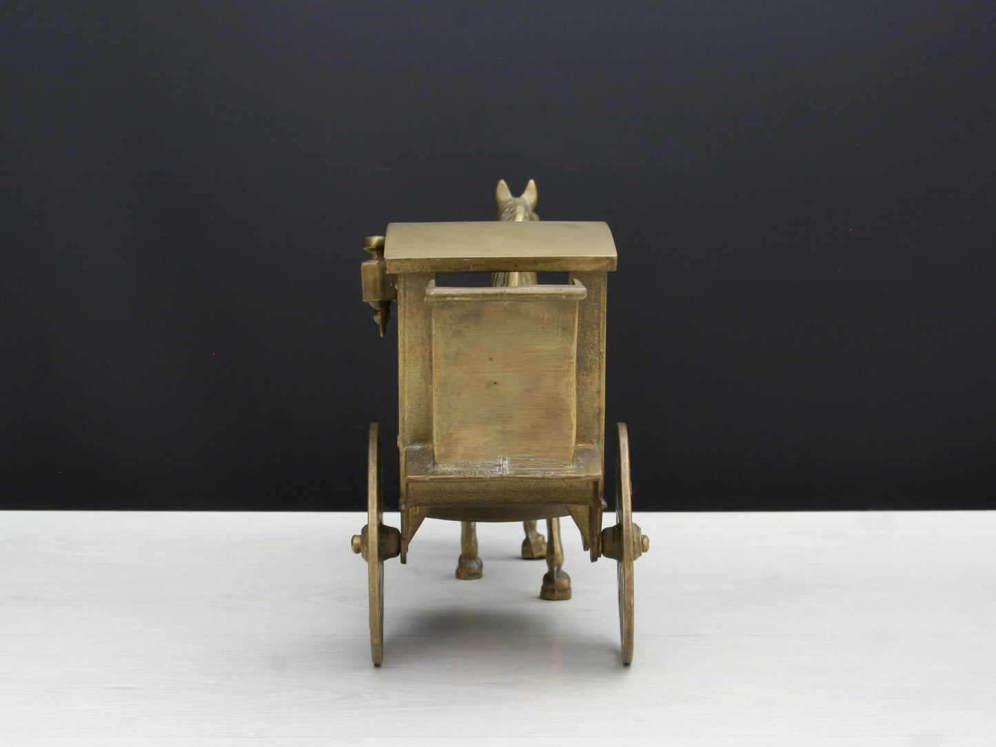 Horse and Carriage Brass Figurine