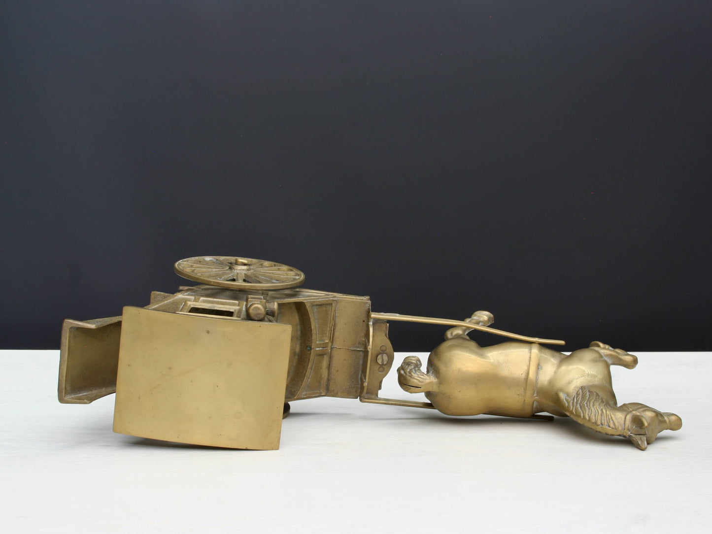 Horse and Carriage Brass Figurine