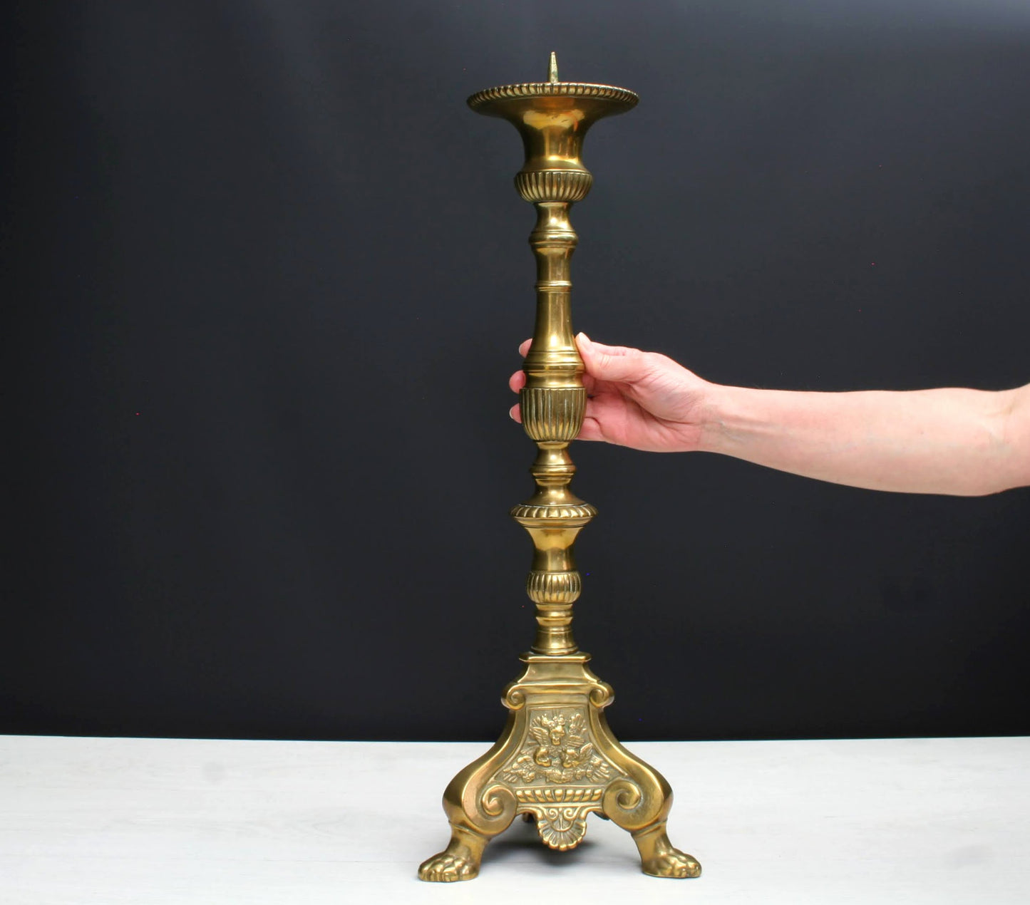 Brass Pillar Candle Holder