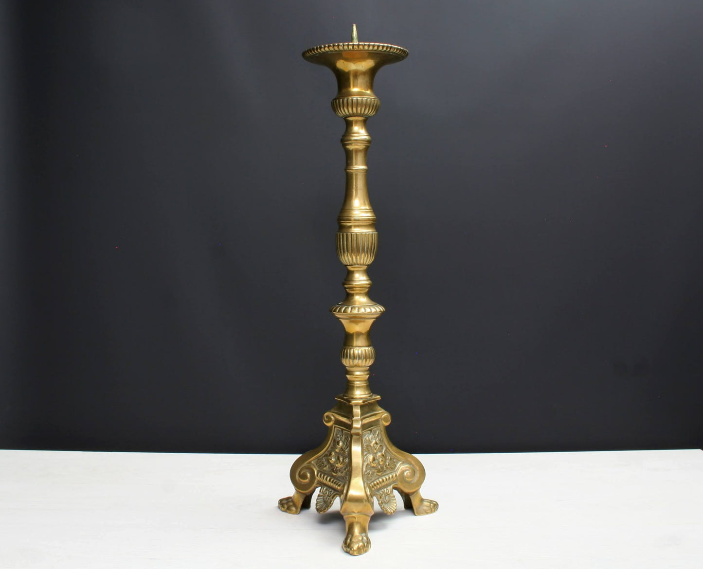 Brass Pillar Candle Holder