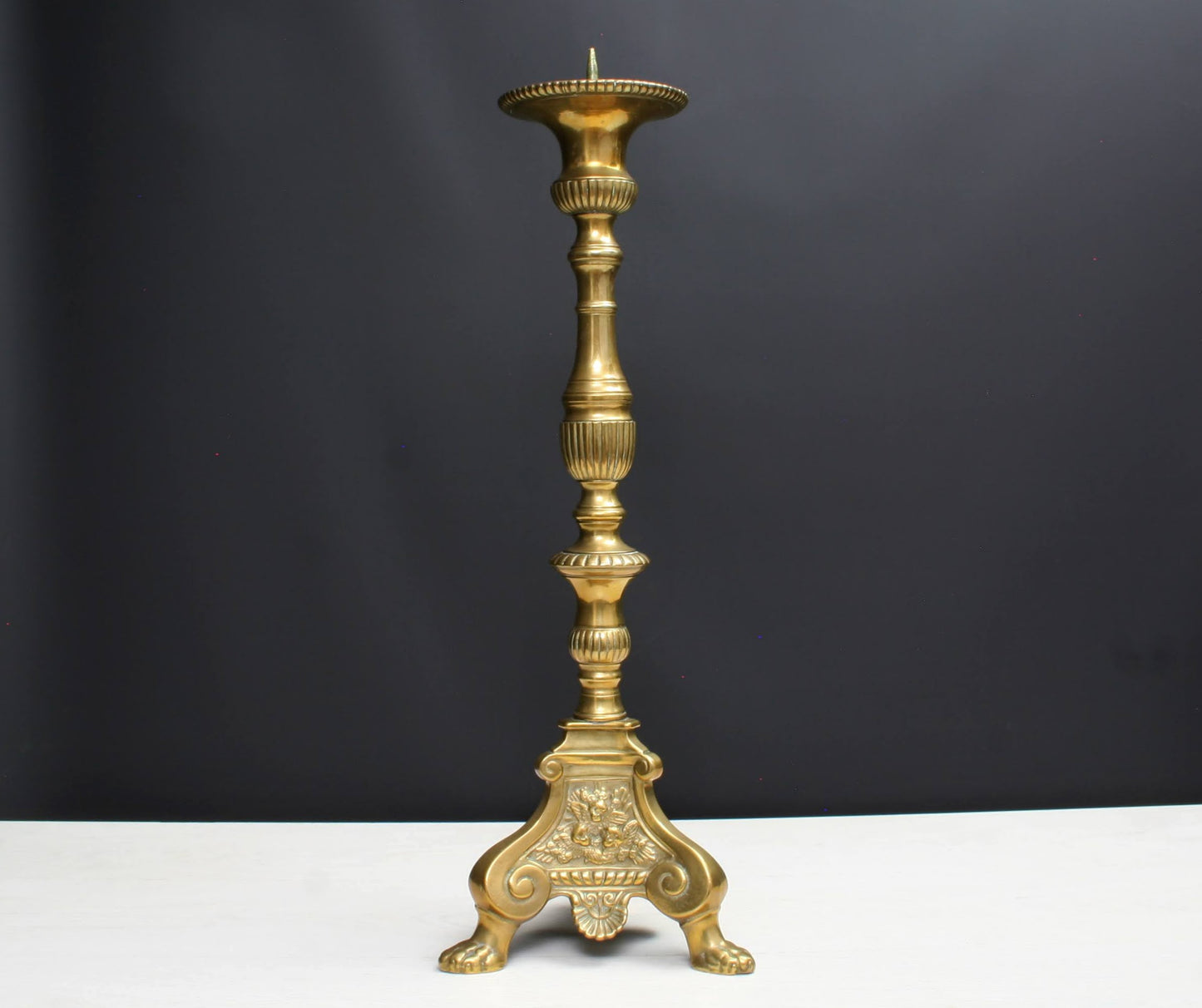 Brass Pillar Candle Holder