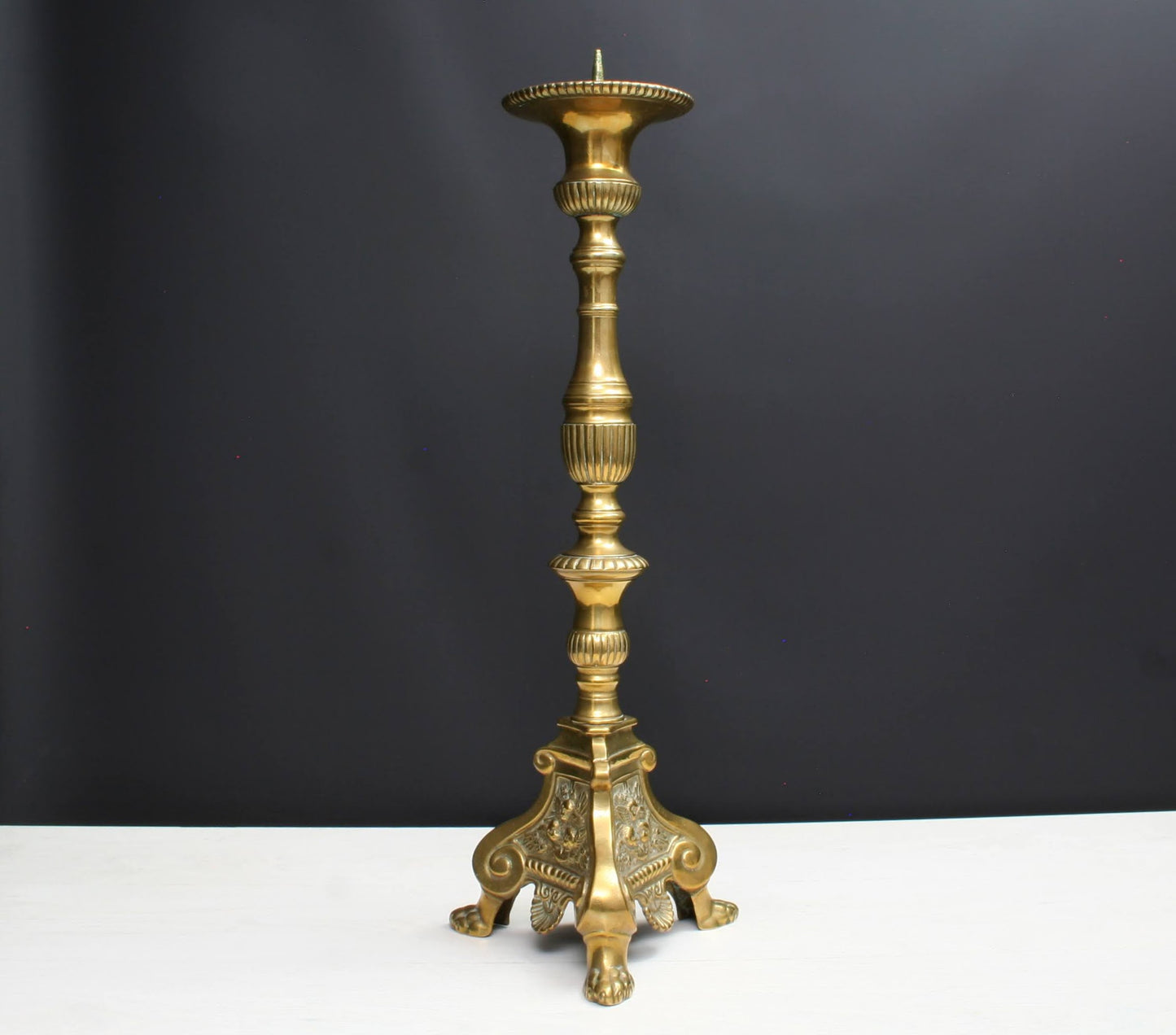 Brass Pillar Candle Holder