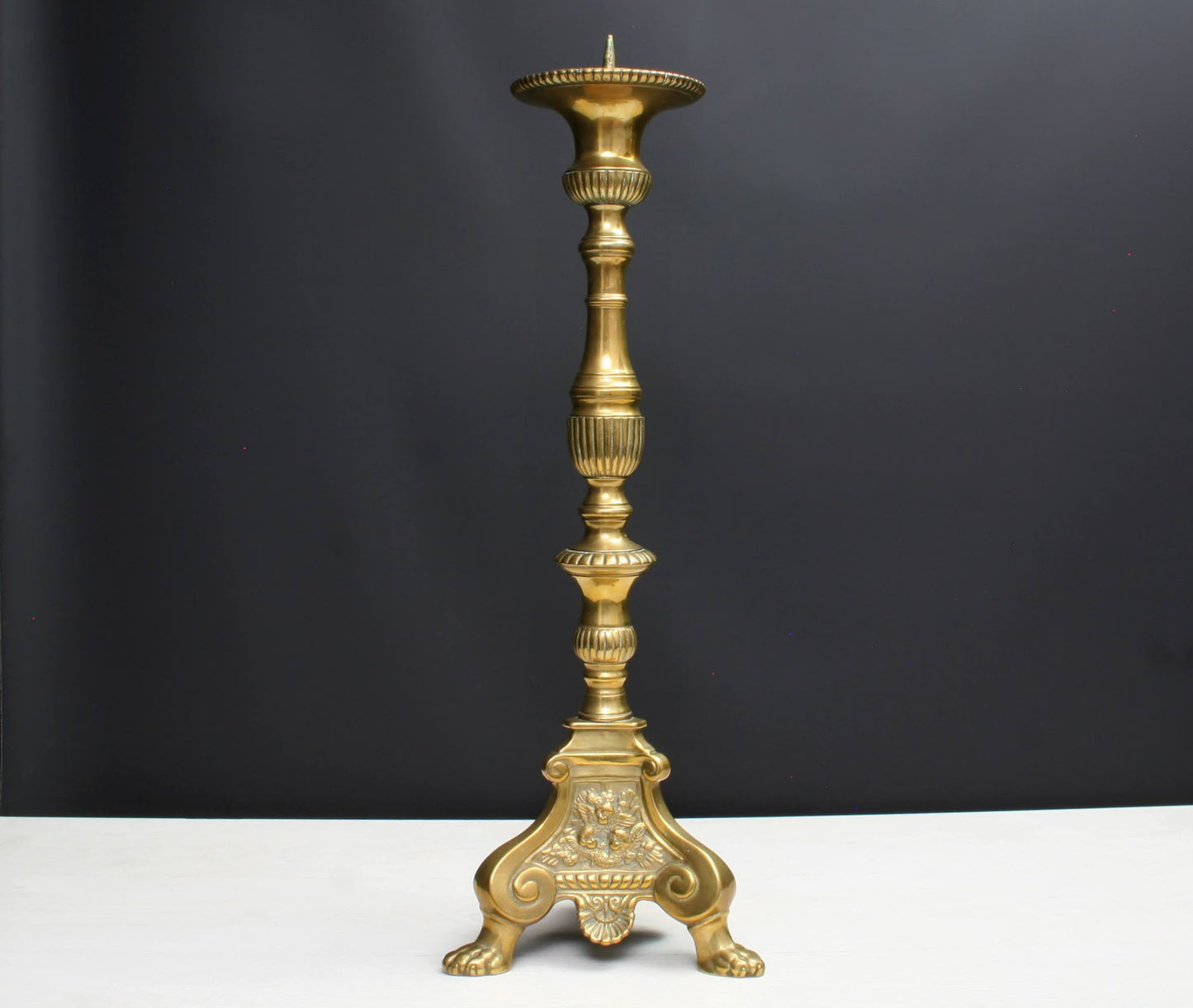 Brass Pillar Candle Holder