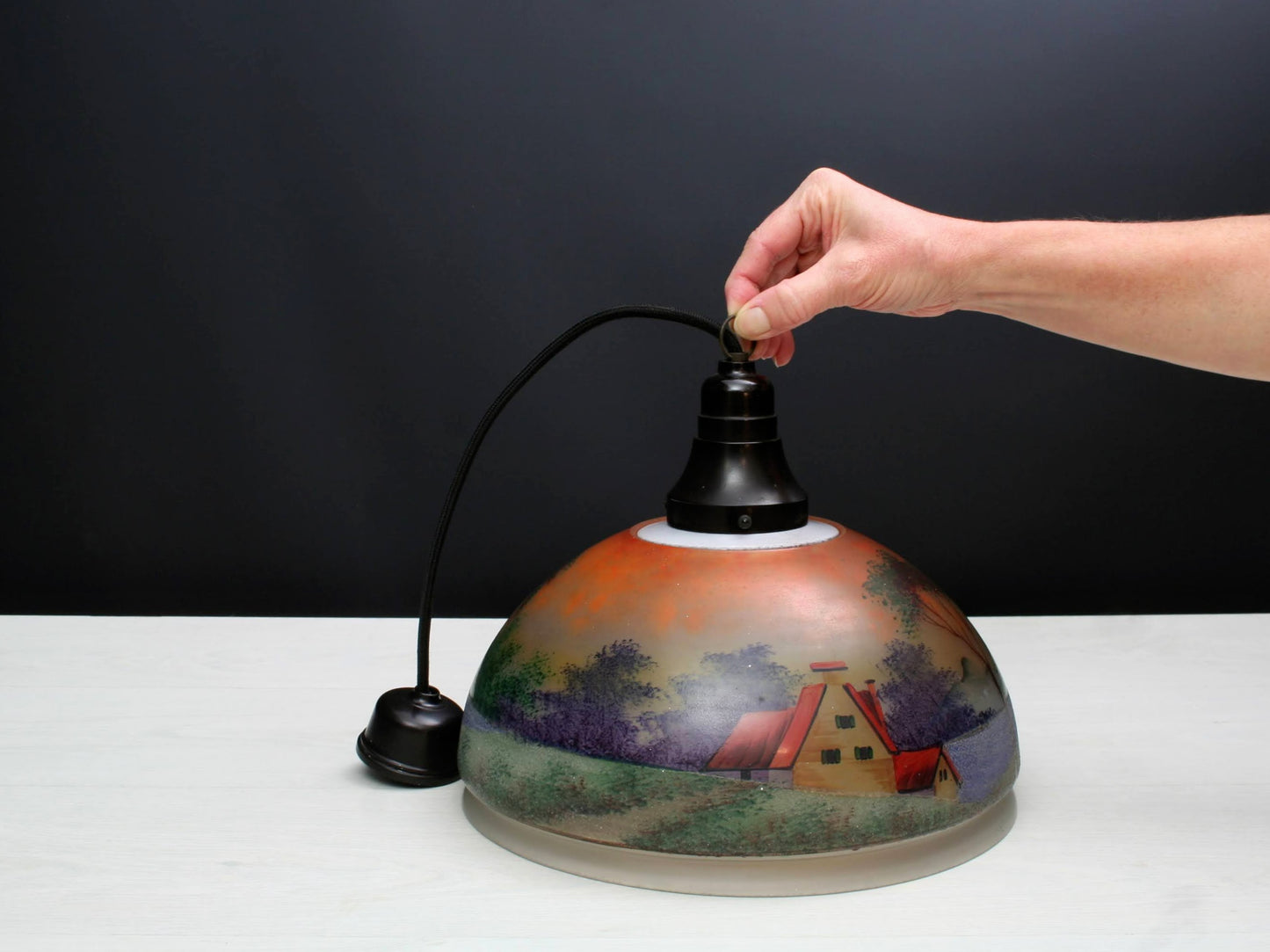 Hand Painted Hanging Light