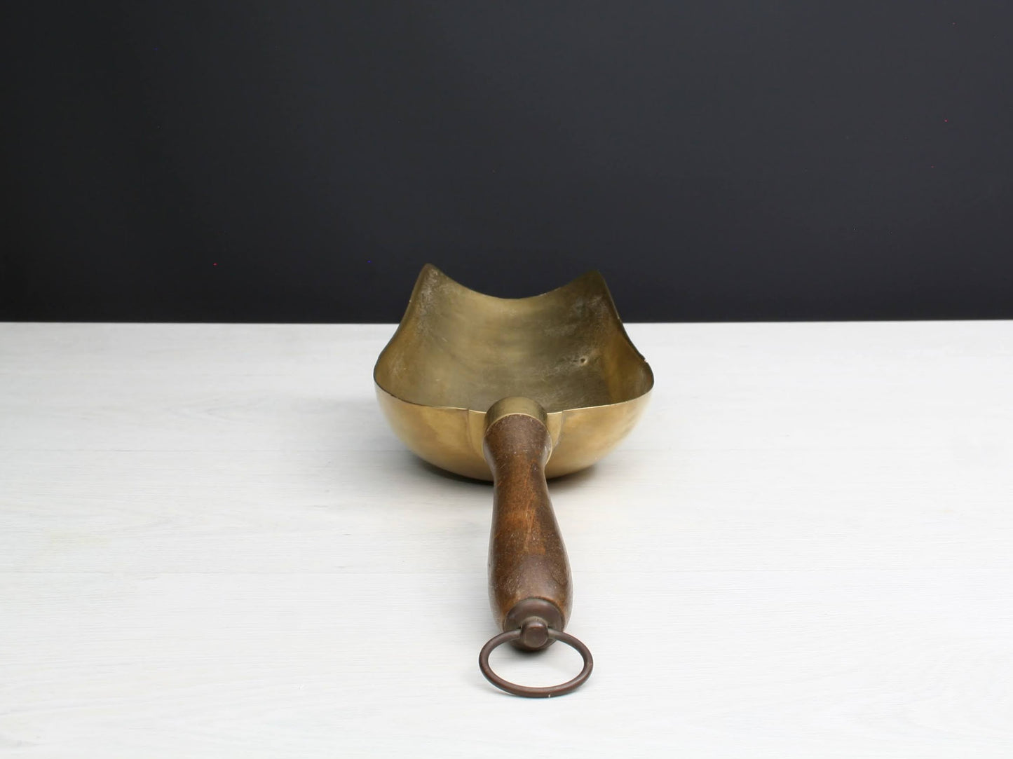 Large Vintage Brass Scoop