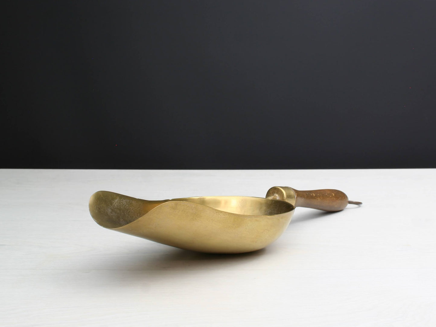 Large Vintage Brass Scoop