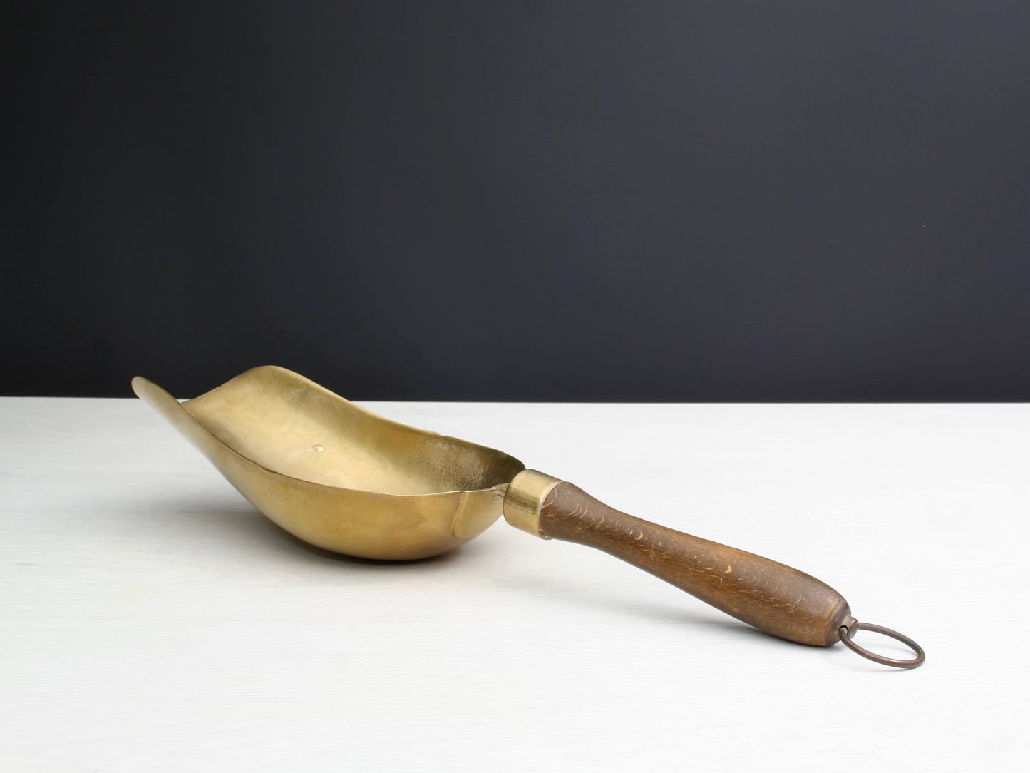 Large Vintage Brass Scoop