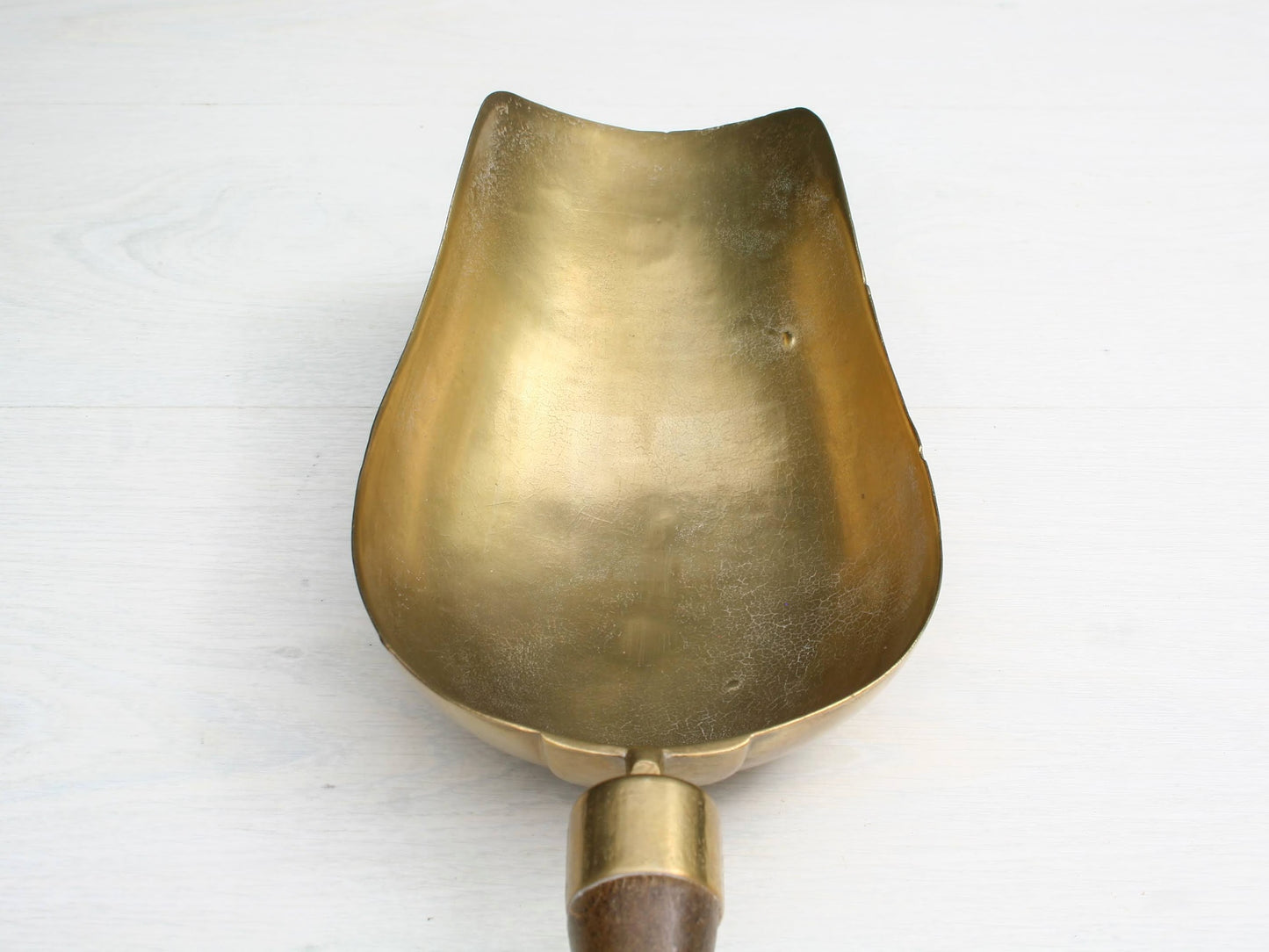 Large Vintage Brass Scoop