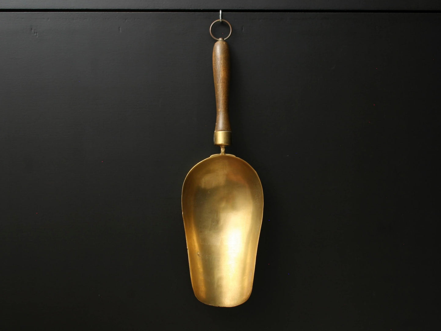 Large Vintage Brass Scoop