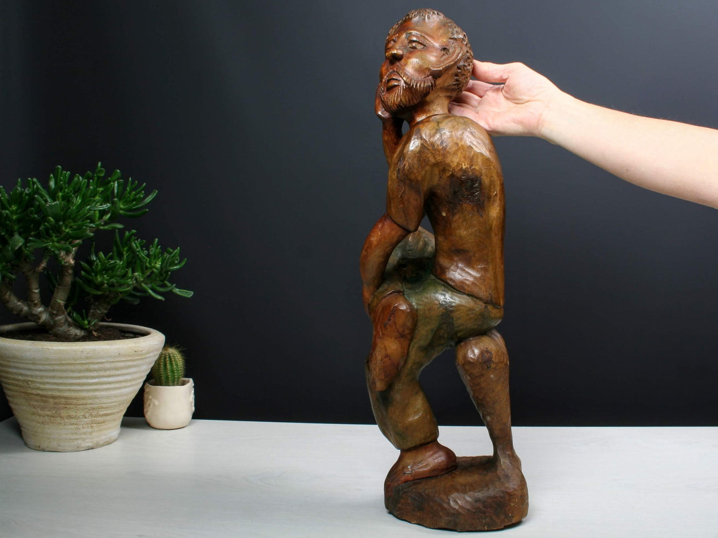 Hand Carved Wood-African Statue-Wood Figurine-African Tribal Art-African Figurine-Unique Gift Ideas-Wooden Statue-Vintage Home Decor