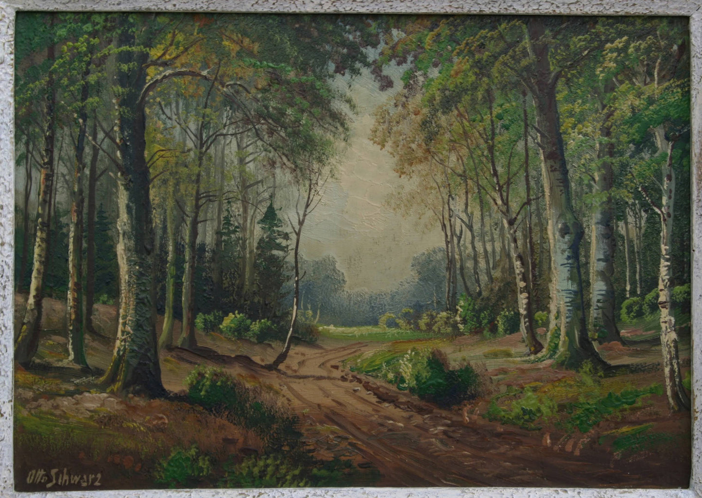 German Art Forest Painting by Otto Schwarz | Original Artwork Paintings On Wood | Oil Paintings, Nature Paintings & Vintage Painting Deals
