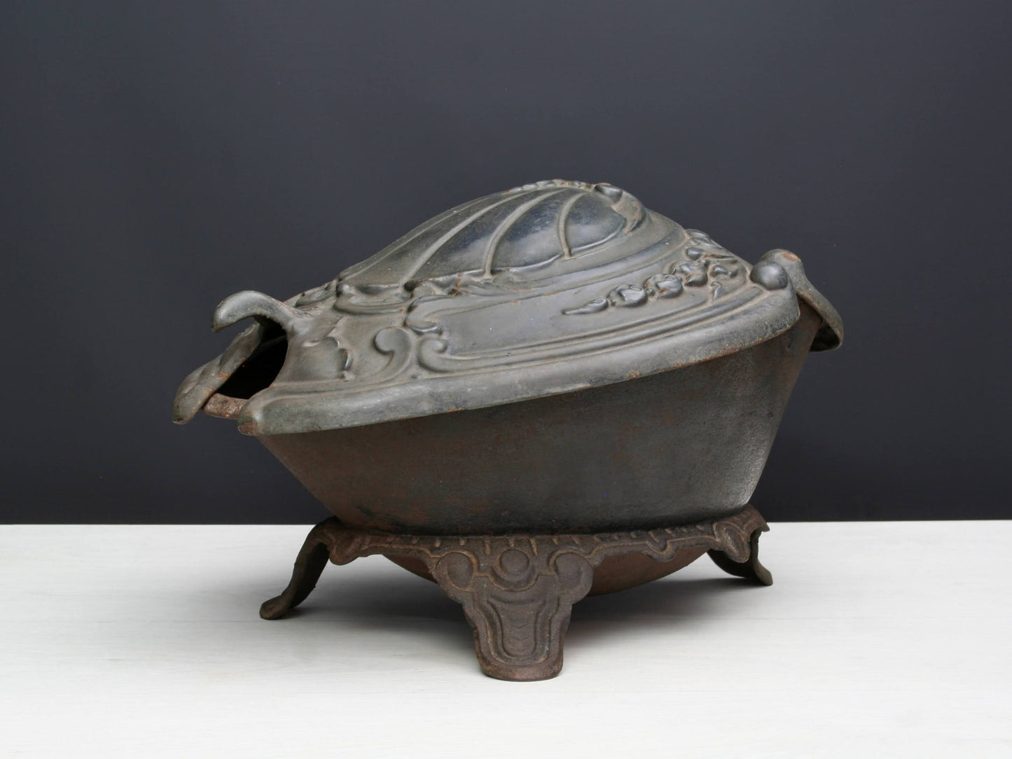 Cast Iron Coal Scuttle | Antique Coal Bucket | Fireplace Decor | Antique Iron Ash Bucket | Antique Decor Fireplace Tools