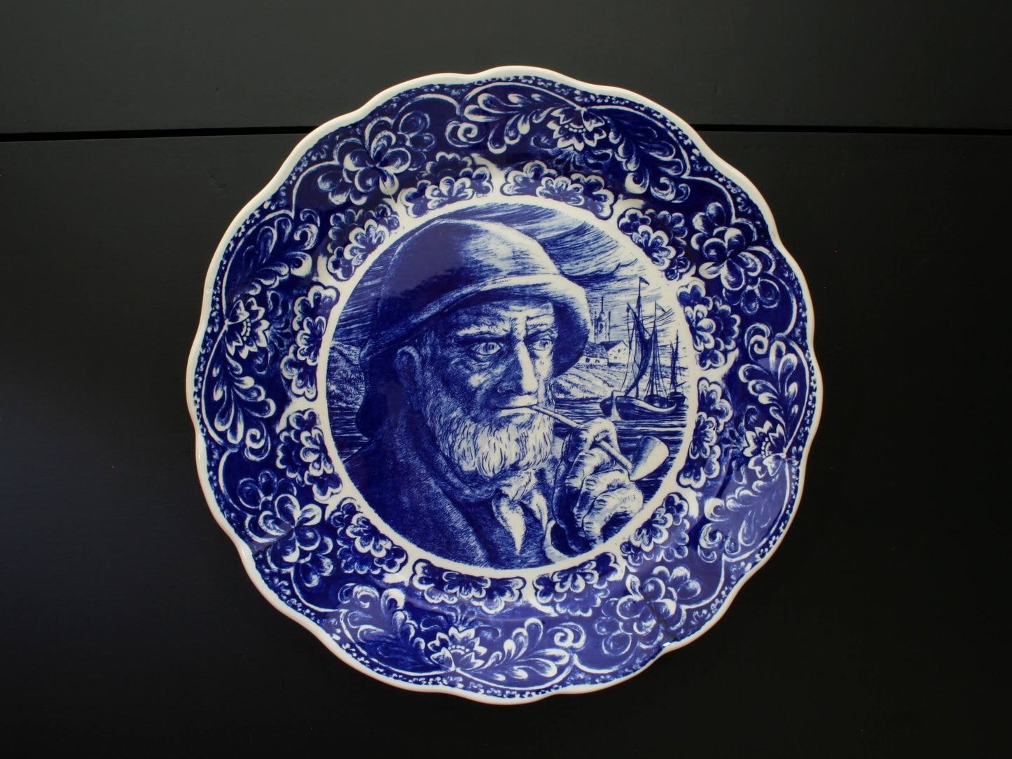 Delftware Blue Charger Plate - Belgium Vintage Pottery | Wall Decor Plate | Unique Cake Plate