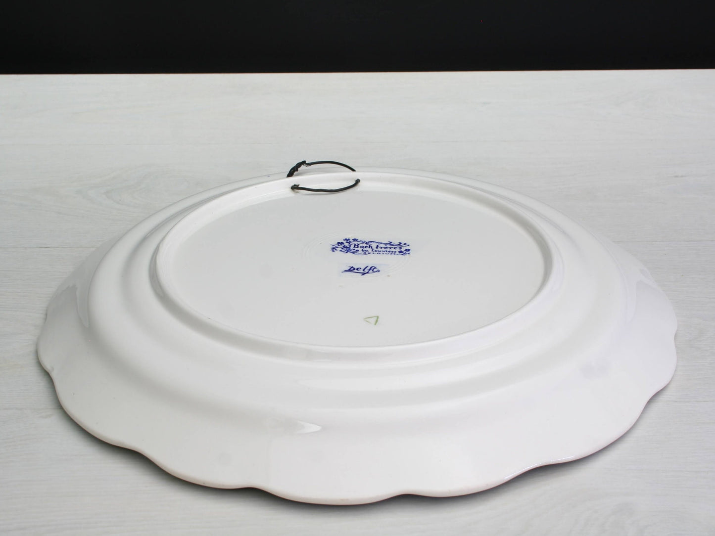 Delftware Blue Charger Plate - Belgium Vintage Pottery | Wall Decor Plate | Unique Cake Plate