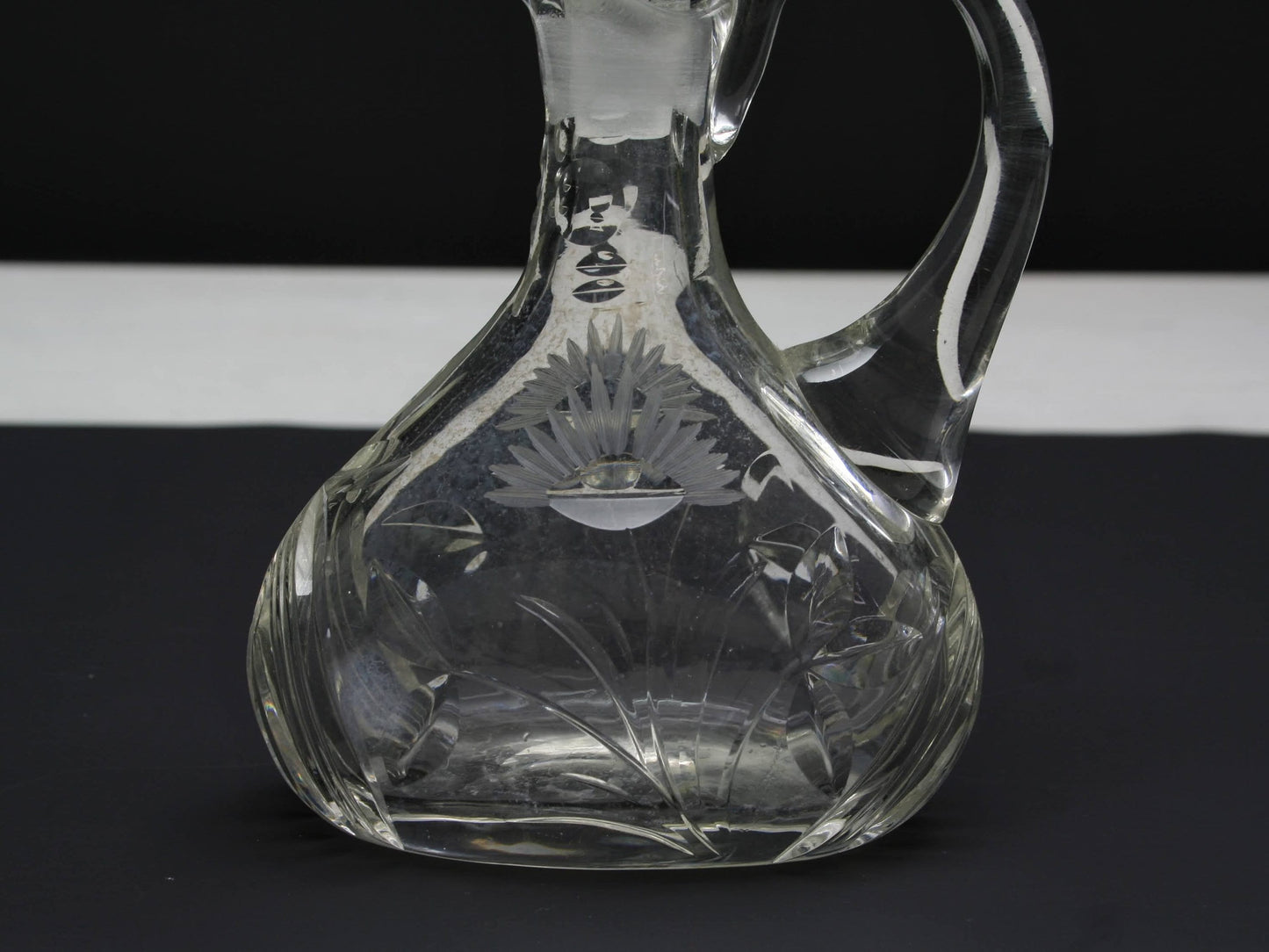 Unique Crystal Decanter Set | Oil Dispenser Cruet | Kitchen Decor Collectibles | Vintage Tableware