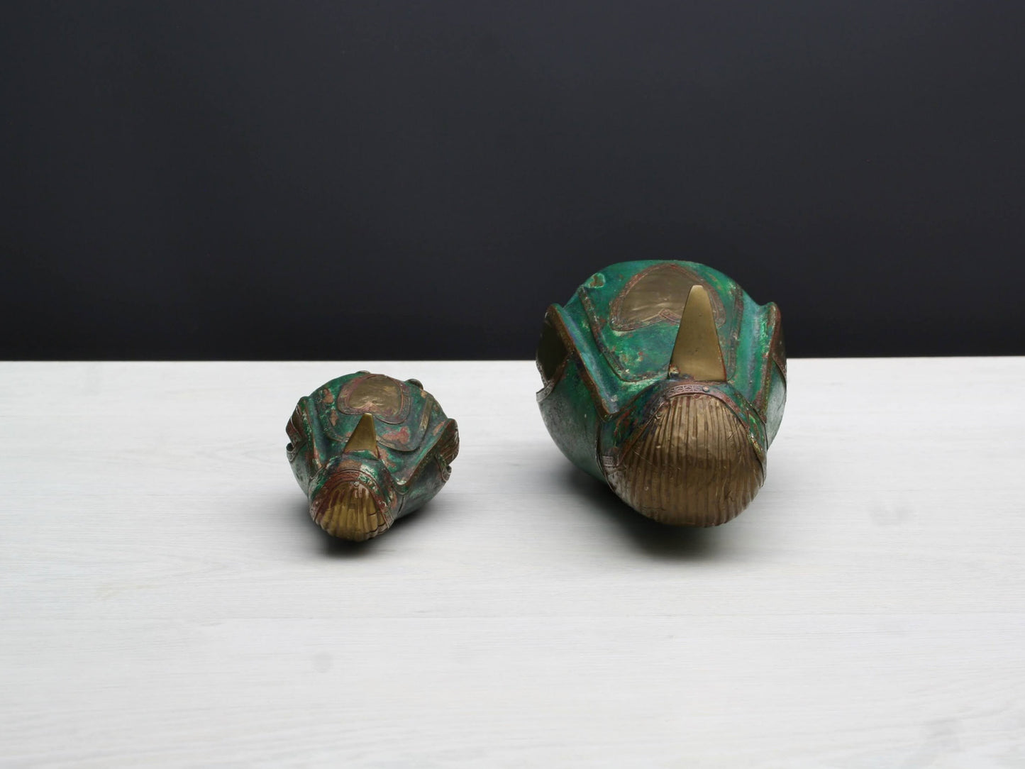 Pair of Penguin Figurines | Brass Wooden Birds| Decorative Bird Figurines | Bird Lovers Gift, Vintage Decor