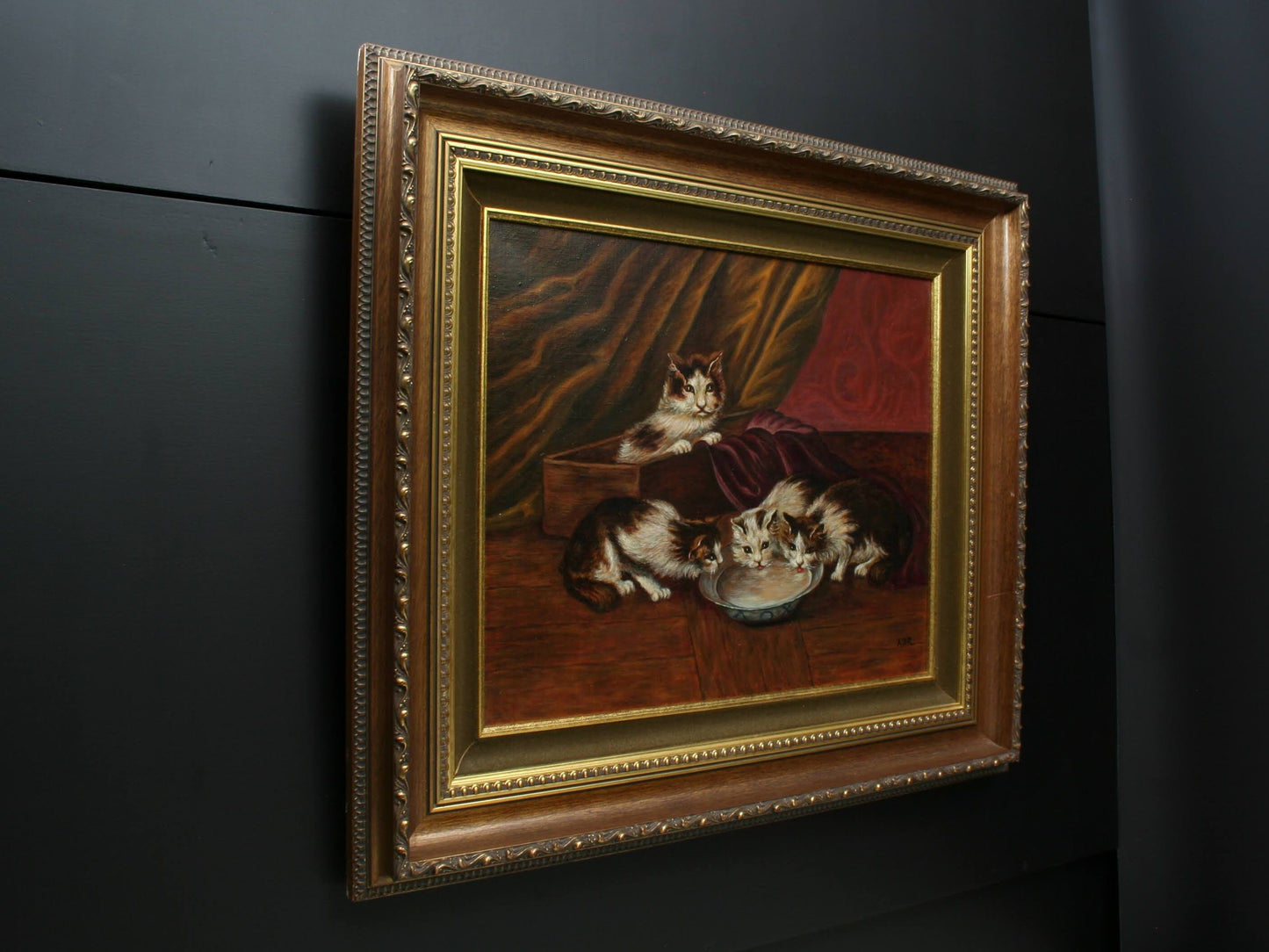Cat Painting, Original Artwork | Gift For Cat Lovers, Vintage Painting