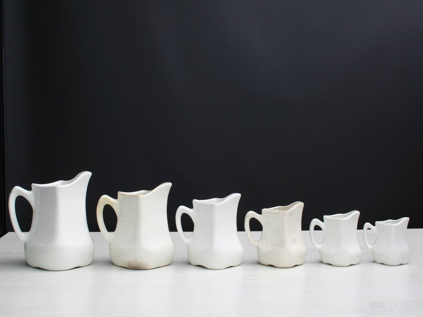 Antique Measuring Pitcher Set | 6 Pitchers-Measuring Cups | Antique Decor Kitchenware, Kitchen Accessories & Unique Gifts