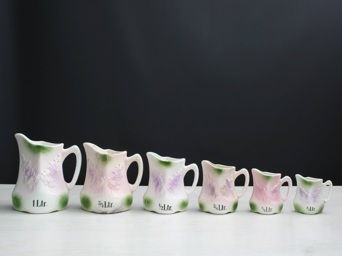 Antique Measuring Pitcher Set | 6 Pitchers-Measuring Cups | Antique Decor Kitchenware, Kitchen Accessories & Unique Gifts