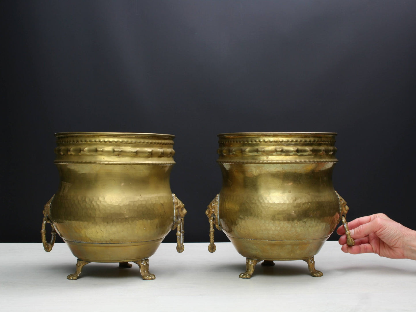 French Antique Brass Plant Holders