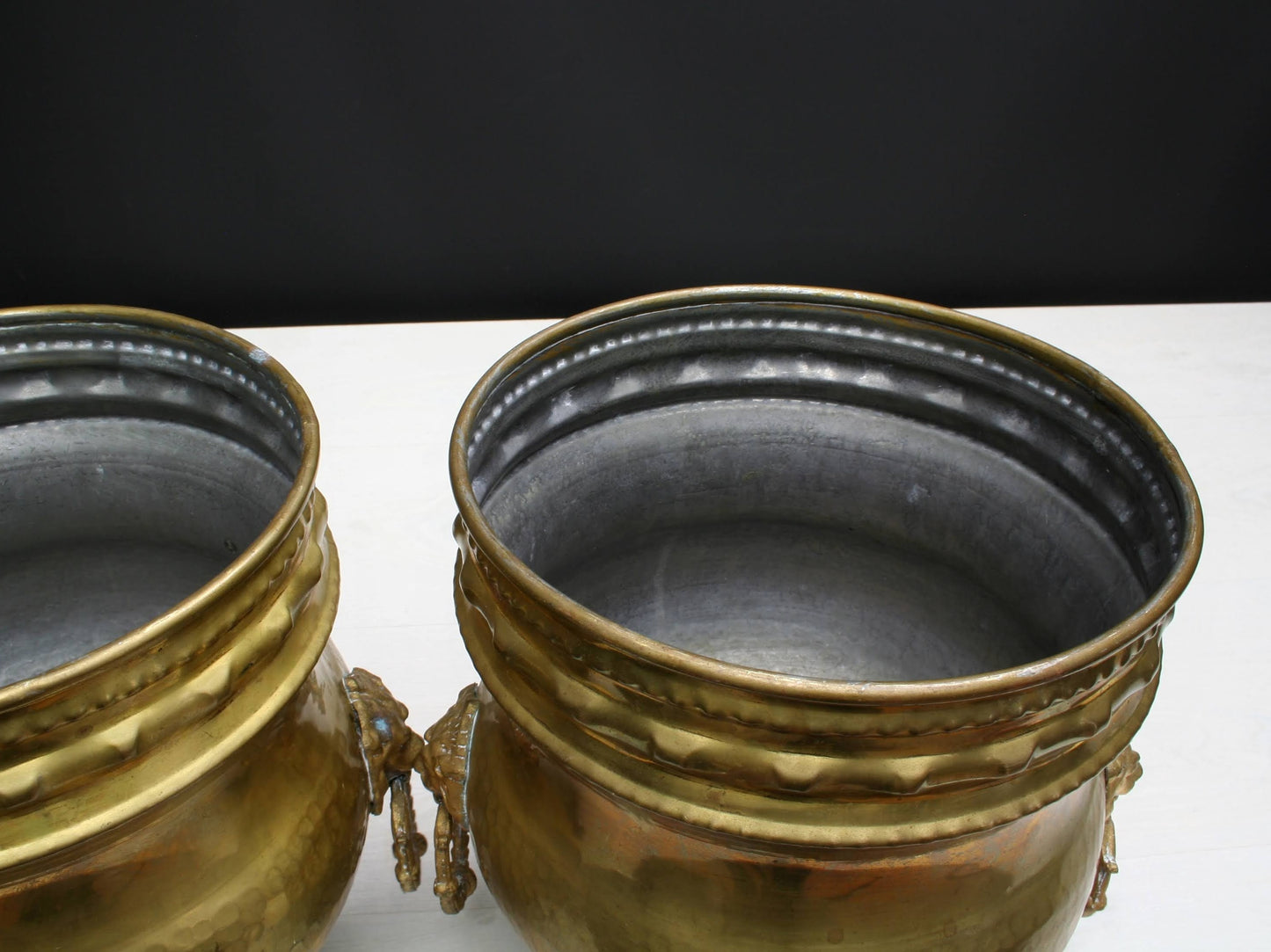 French Antique Brass Plant Holders