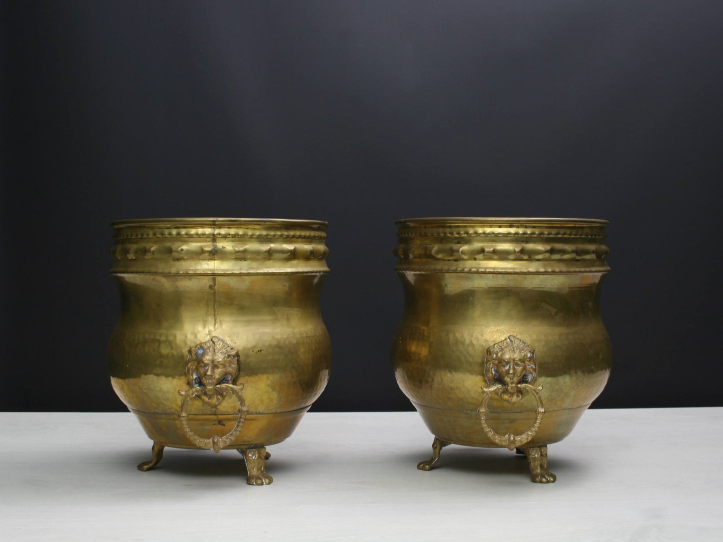 French Antique Brass Plant Holders